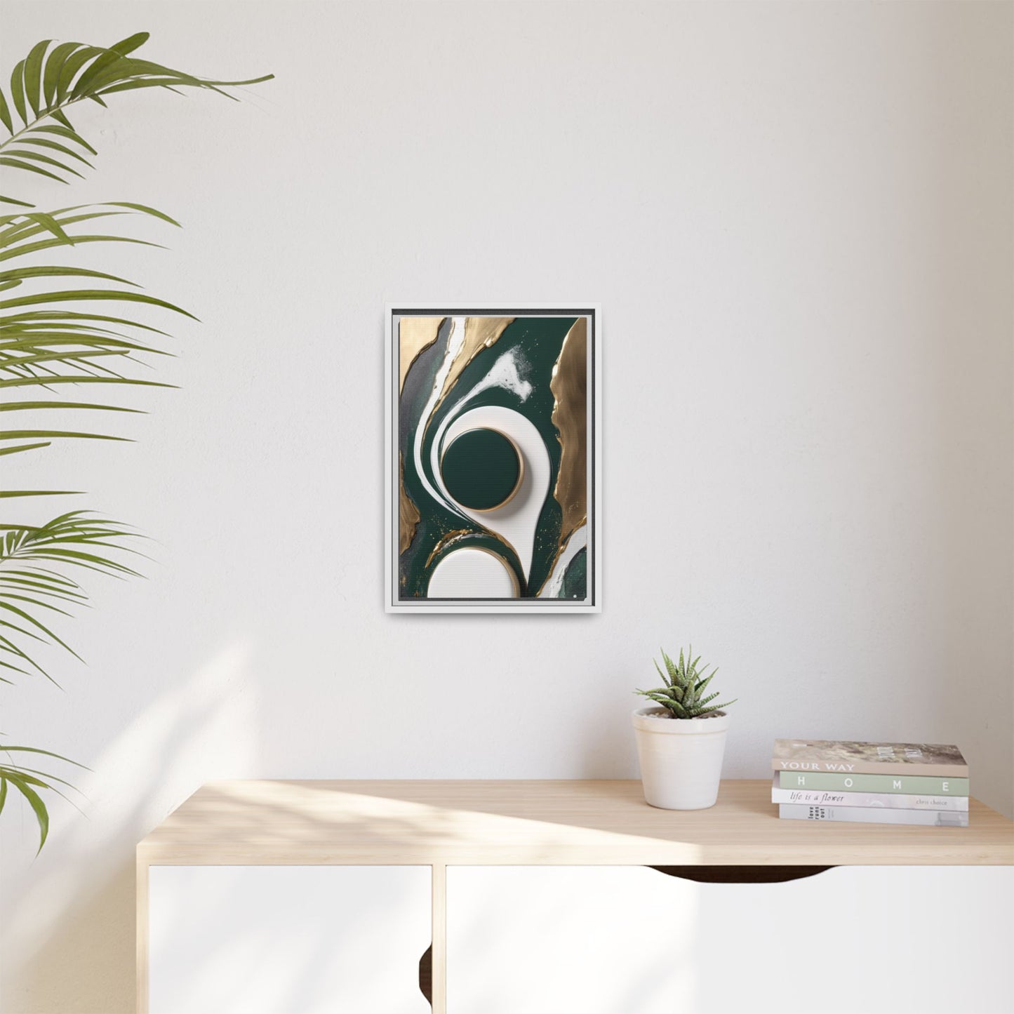 Elegant Abstract Framed Canvas Art - Modern Multi-Color Home Decor