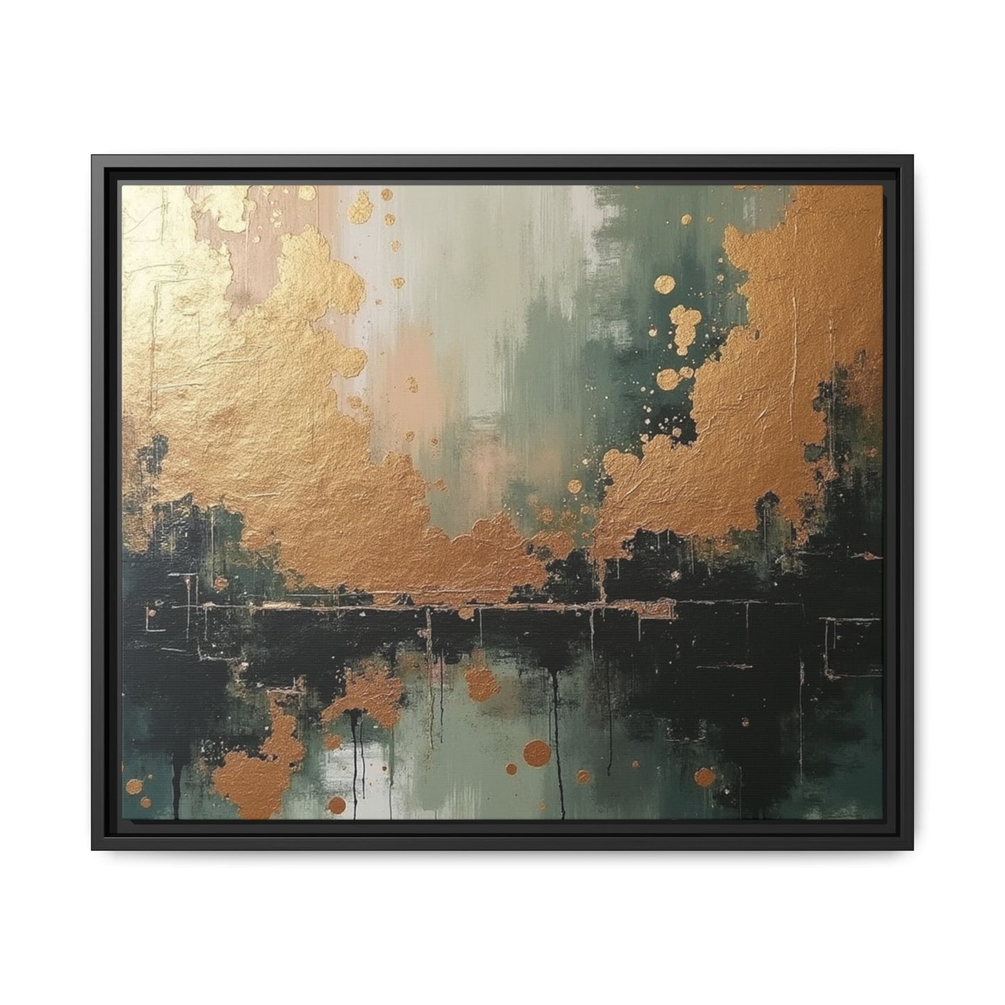 Elegant Matte Canvas Wall Art - Multi-Color Abstract Framed Decor