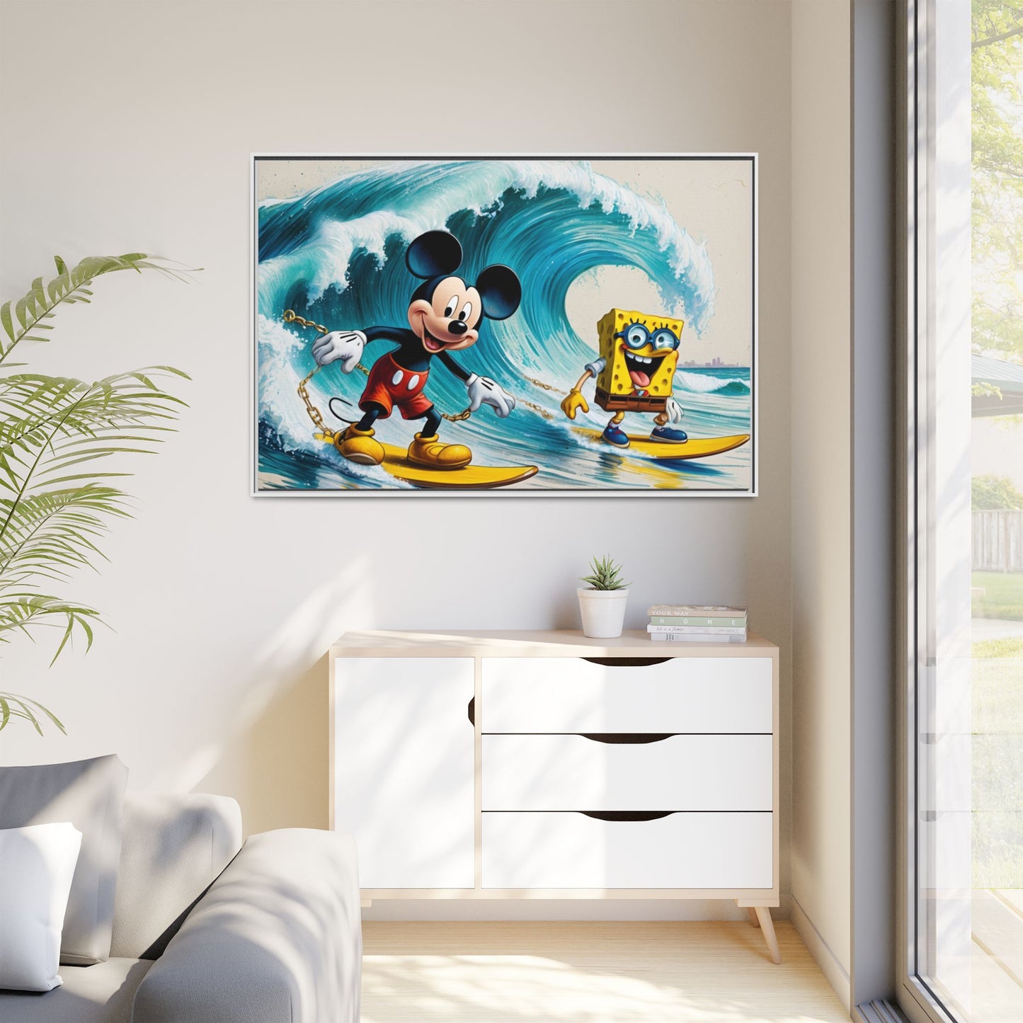 Vibrant Framed Art Print - Bold Floral Fantasy