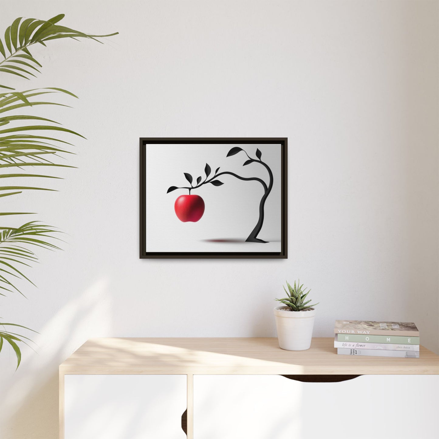 Modern Framed Canvas Art - Red Apple Tree Decor for Home & Office