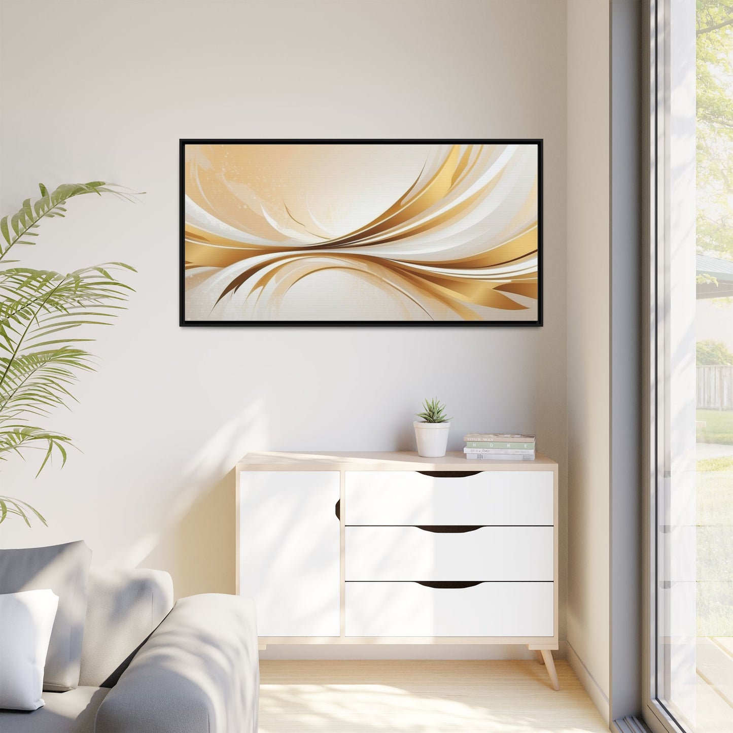 Modern Abstract Wall Art - Framed Matte Canvas Decor