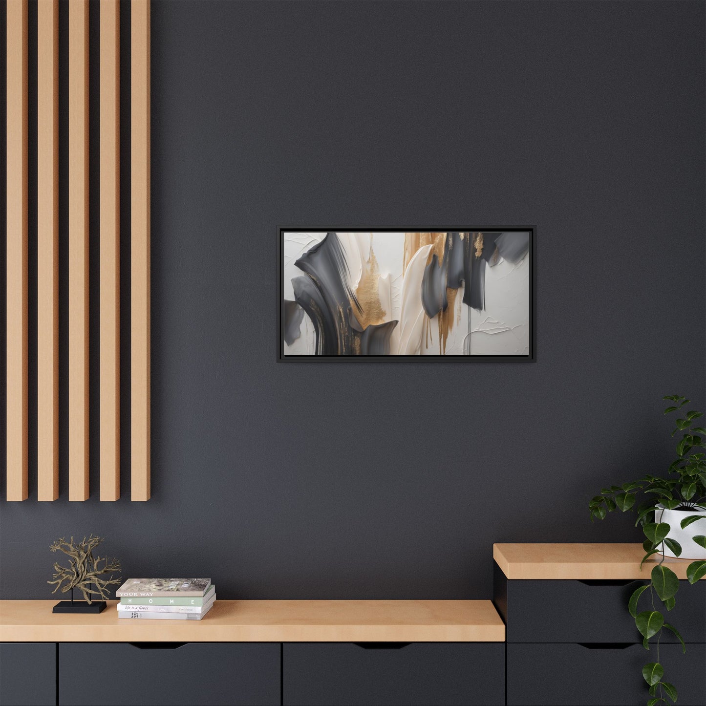 Abstract Multi-Color Framed Canvas Art - Modern Home Decor