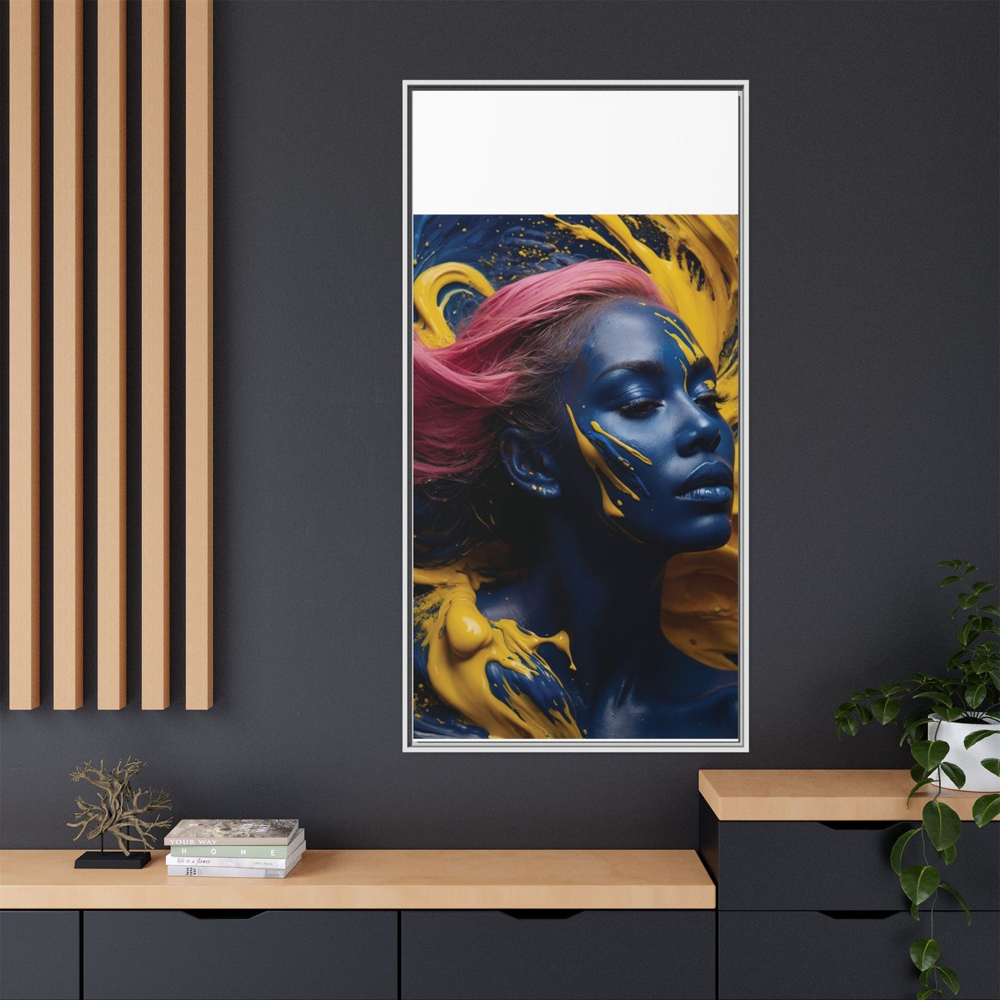 Vibrant Abstract Art Print - Multicolor Framed Canvas Wall Decor