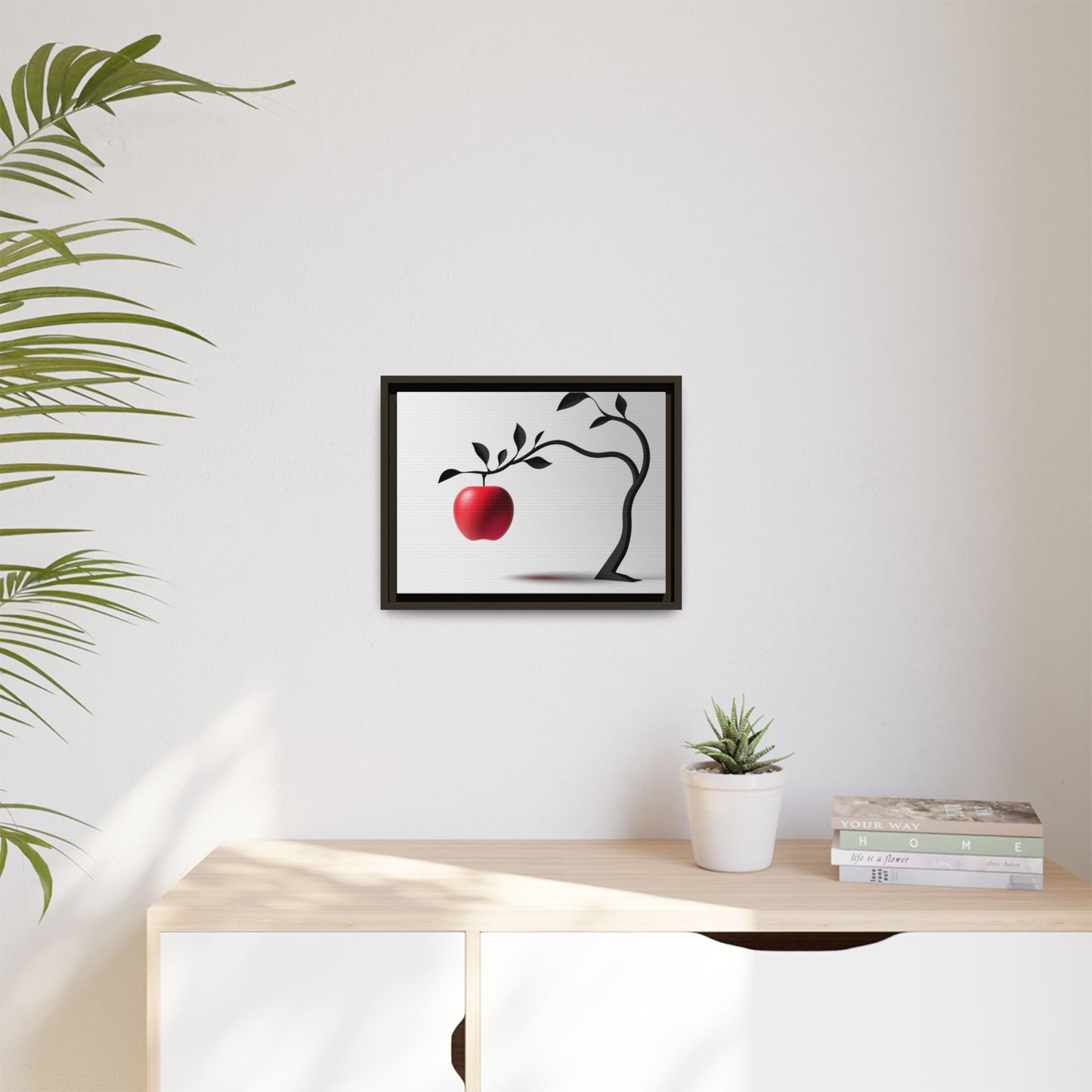 Modern Framed Canvas Art - Red Apple Tree Decor for Home & Office
