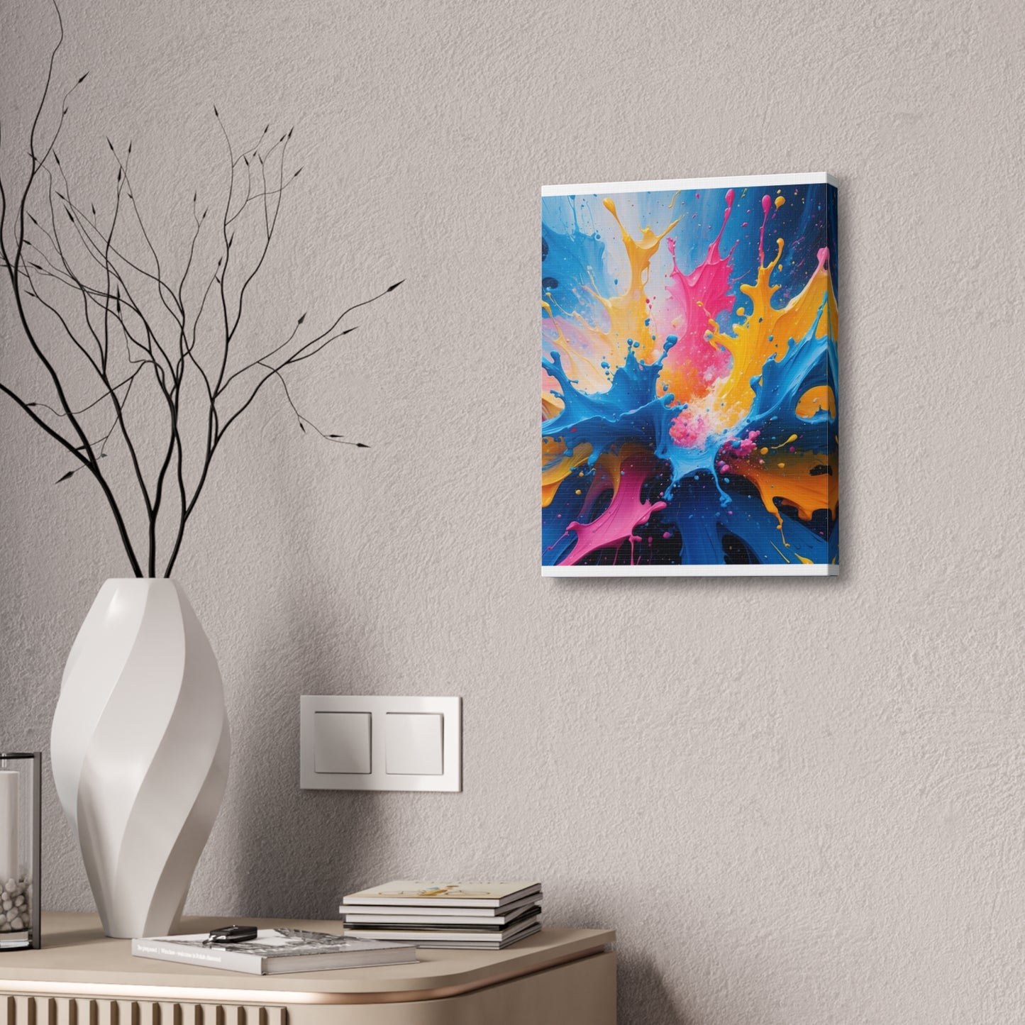 Vibrant Abstract Canvas Art - Colorful Splash Wall Decor