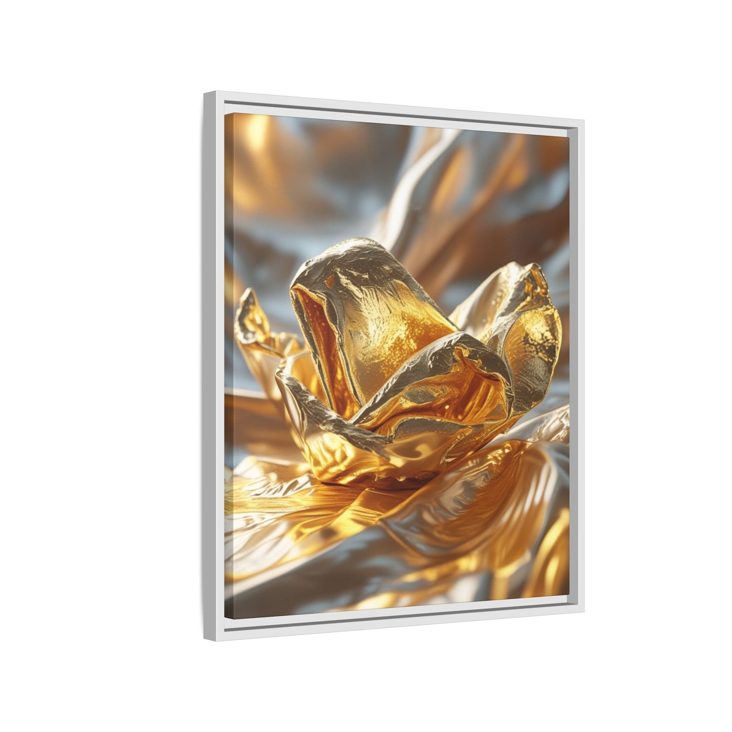 Gold Foil Rose Canvas Art - Elegant Home Decor