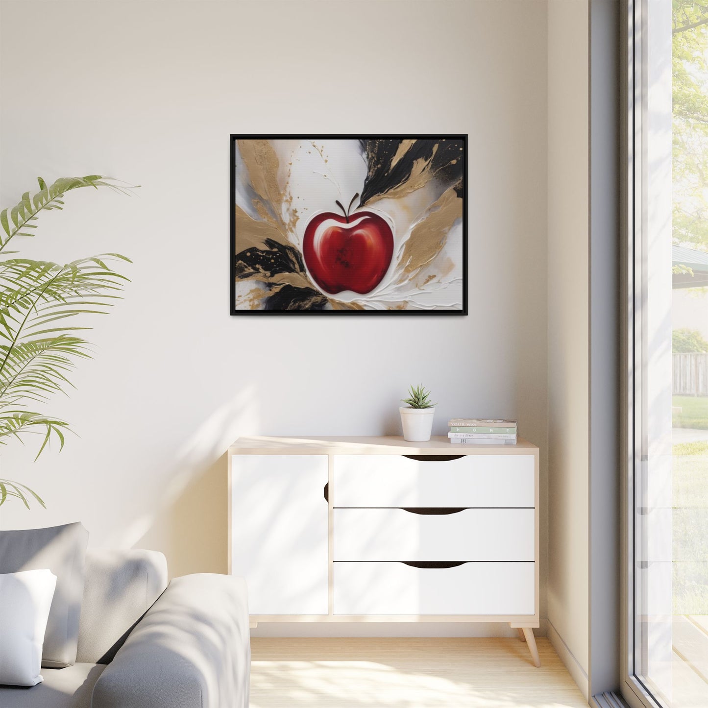 Elegant Apple Canvas Art Print - Framed Wall Decor
