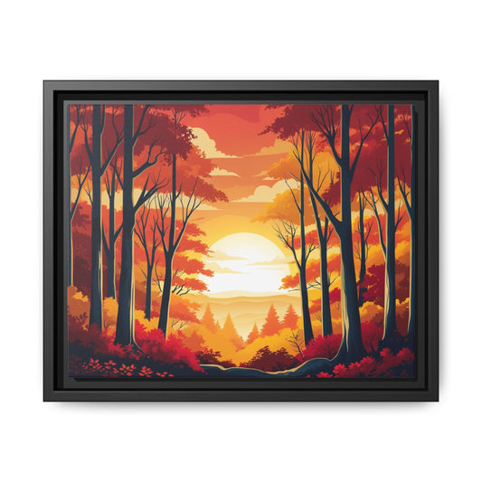 Autumn Landscape Framed Canvas Art - Multi-Color Wall Decor for Home