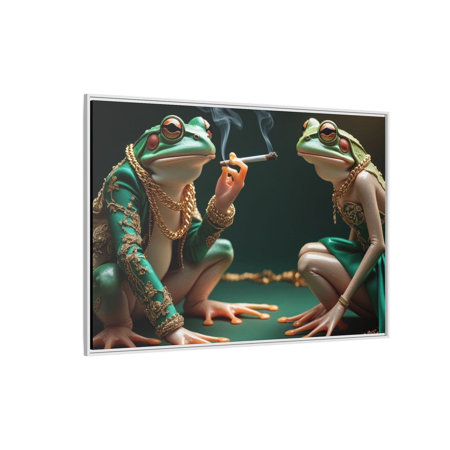 Whimsical Frog Art Print - Framed Canvas for Unique Home Decor