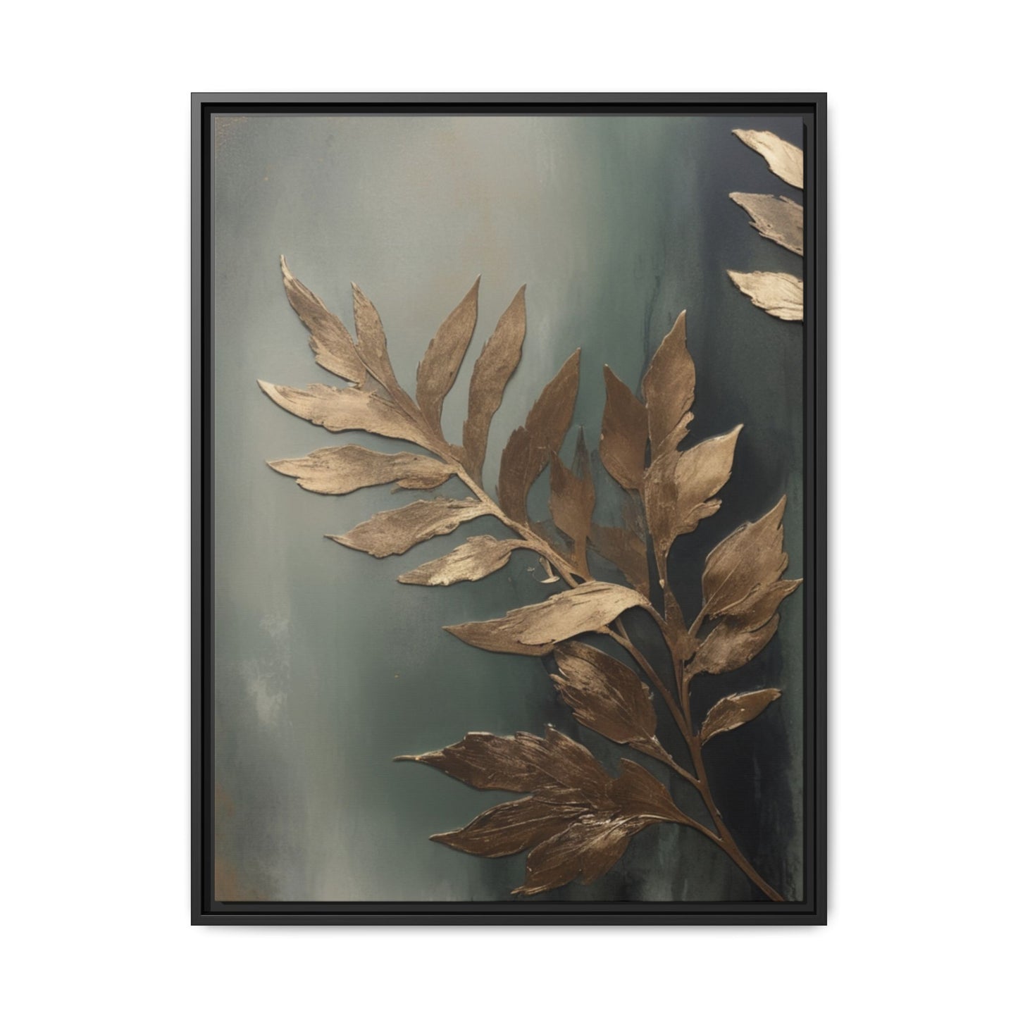 luxury Gold Leaf Framed Canvas Art - Multi-color Home Decor