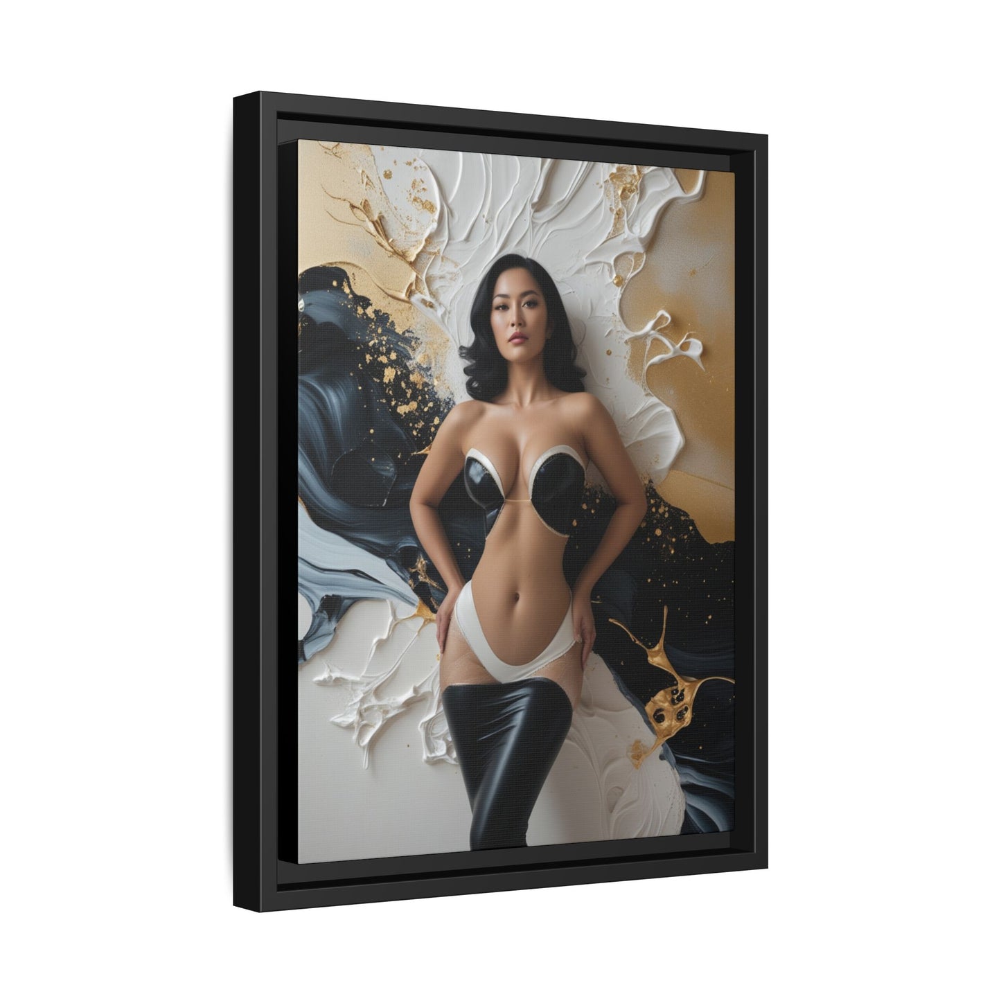 Elegant Framed Canvas Art - Multi-Color Abstract Beauty