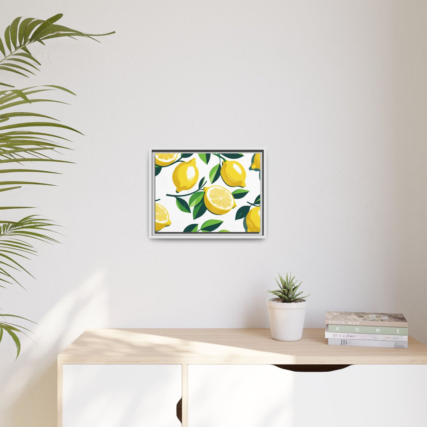 Lemon-Themed Framed Canvas Wall Art - Bright and Fresh Decor