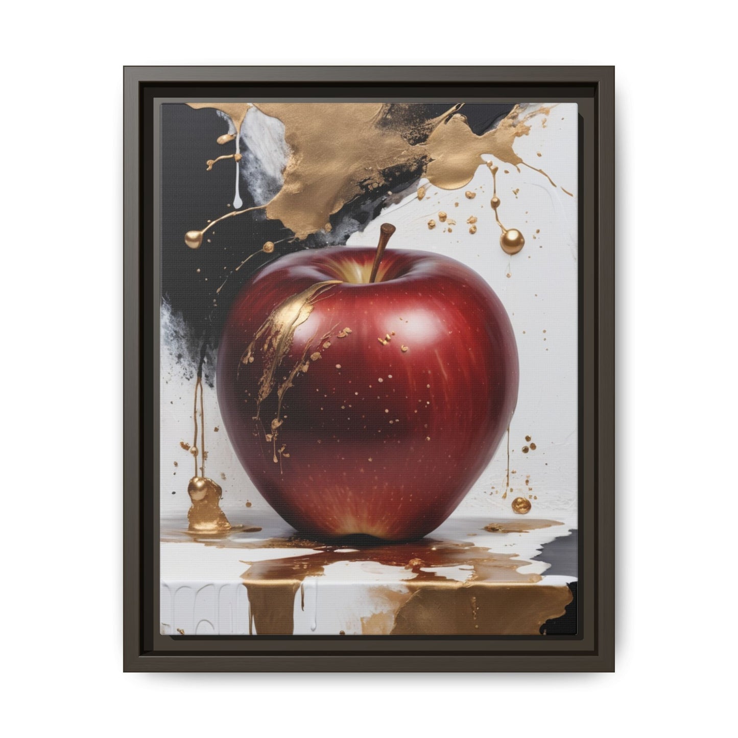 Elegant Apple Art Print - Multi-color Framed Canvas