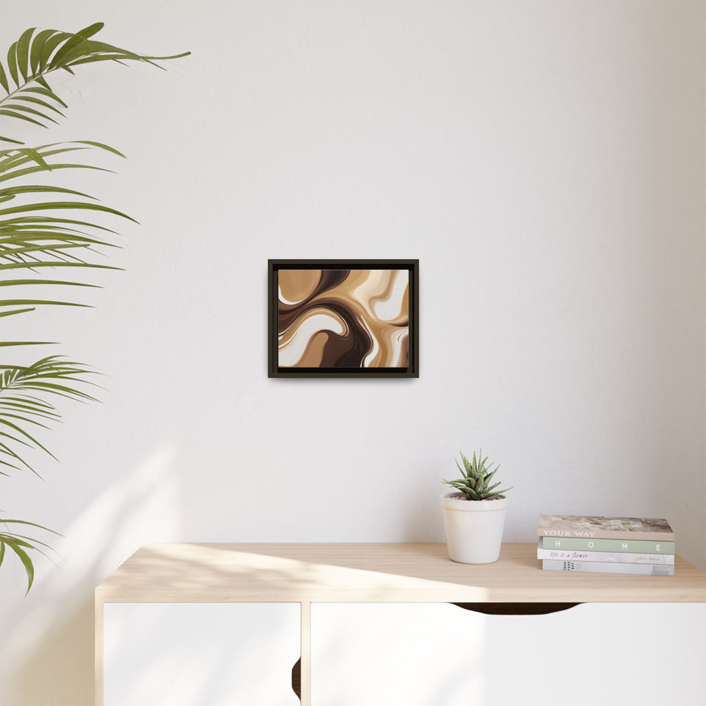 Abstract Wave Framed Canvas Art - Multi-Color Home Decor