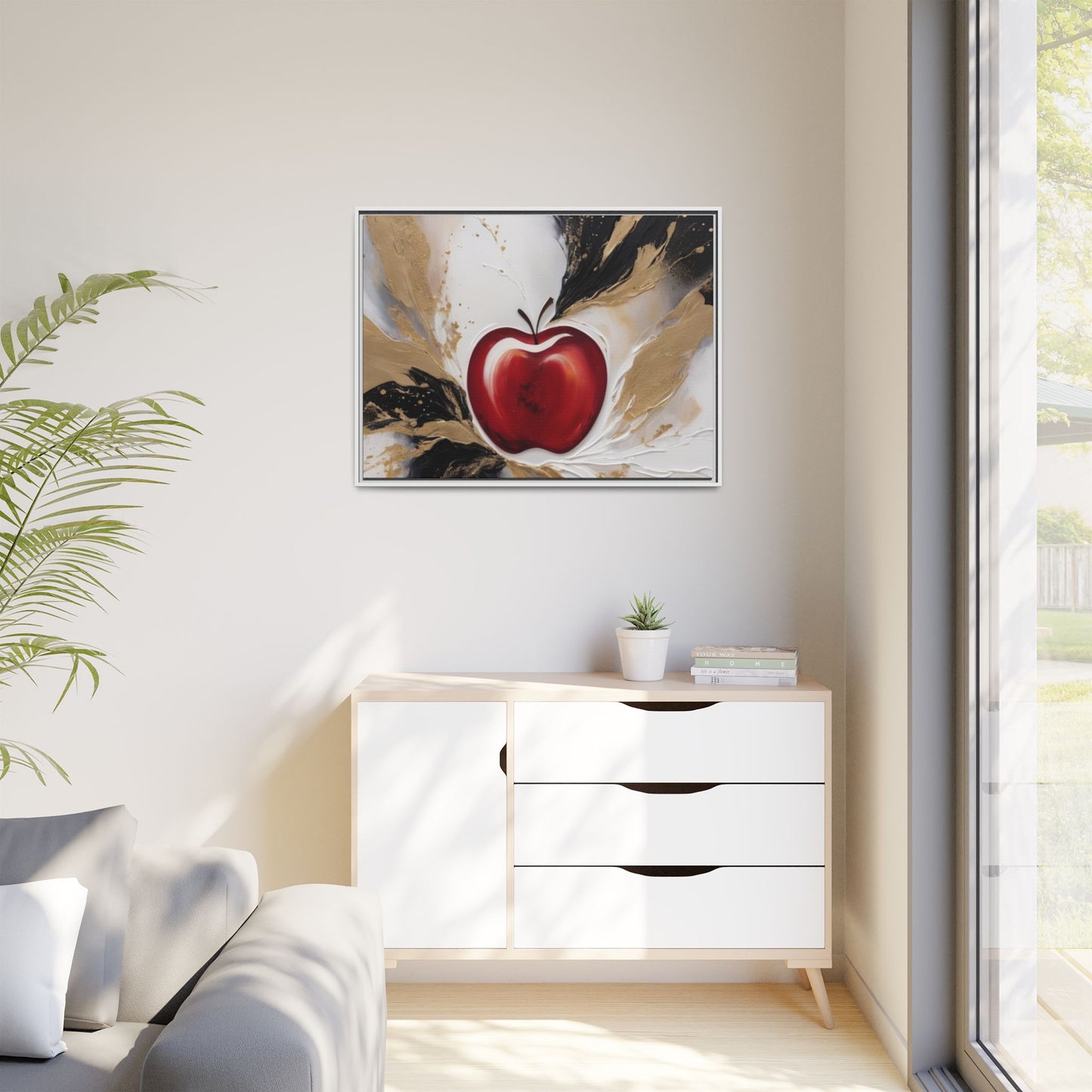 Elegant Apple Canvas Art Print - Framed Wall Decor
