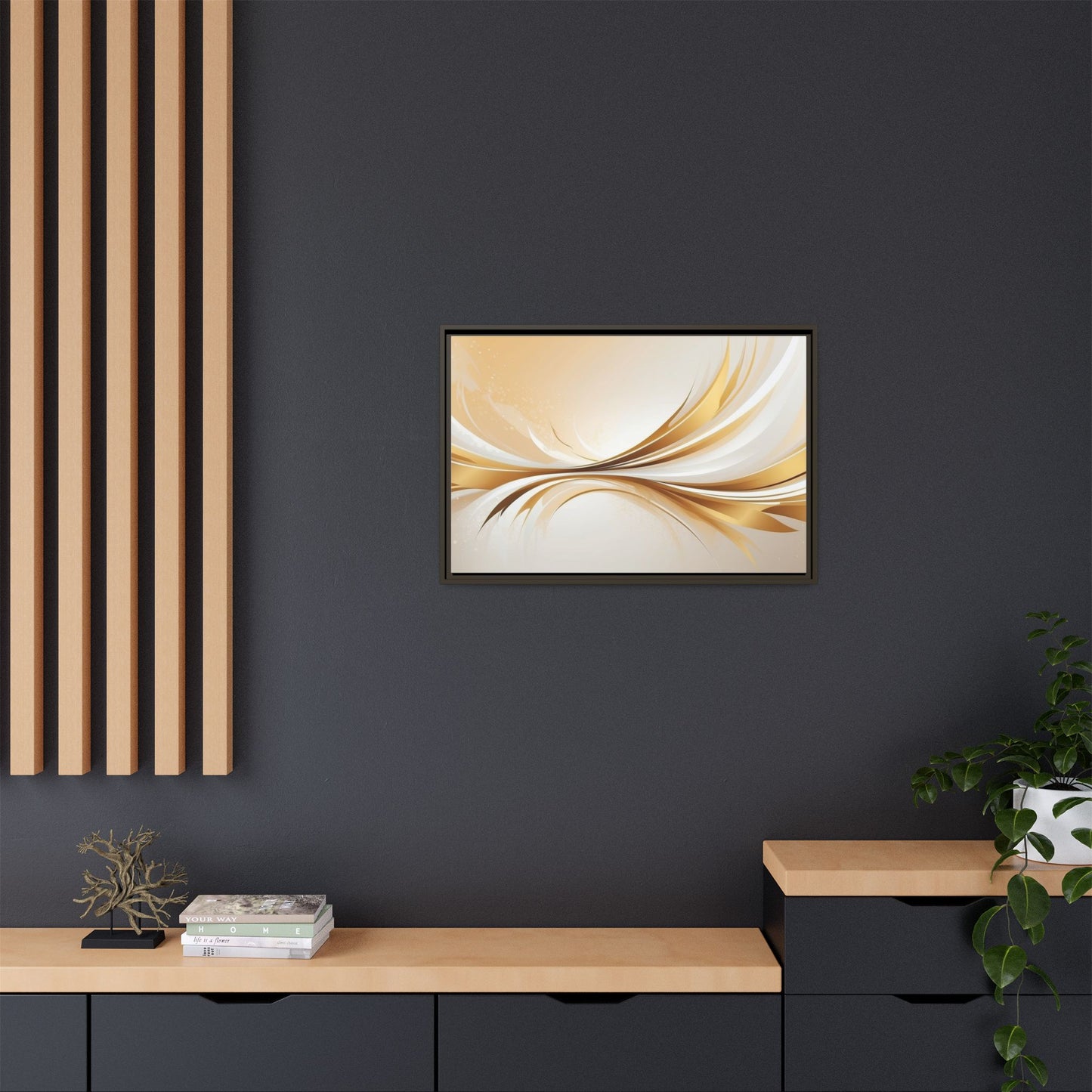 Modern Abstract Wall Art - Framed Matte Canvas Decor