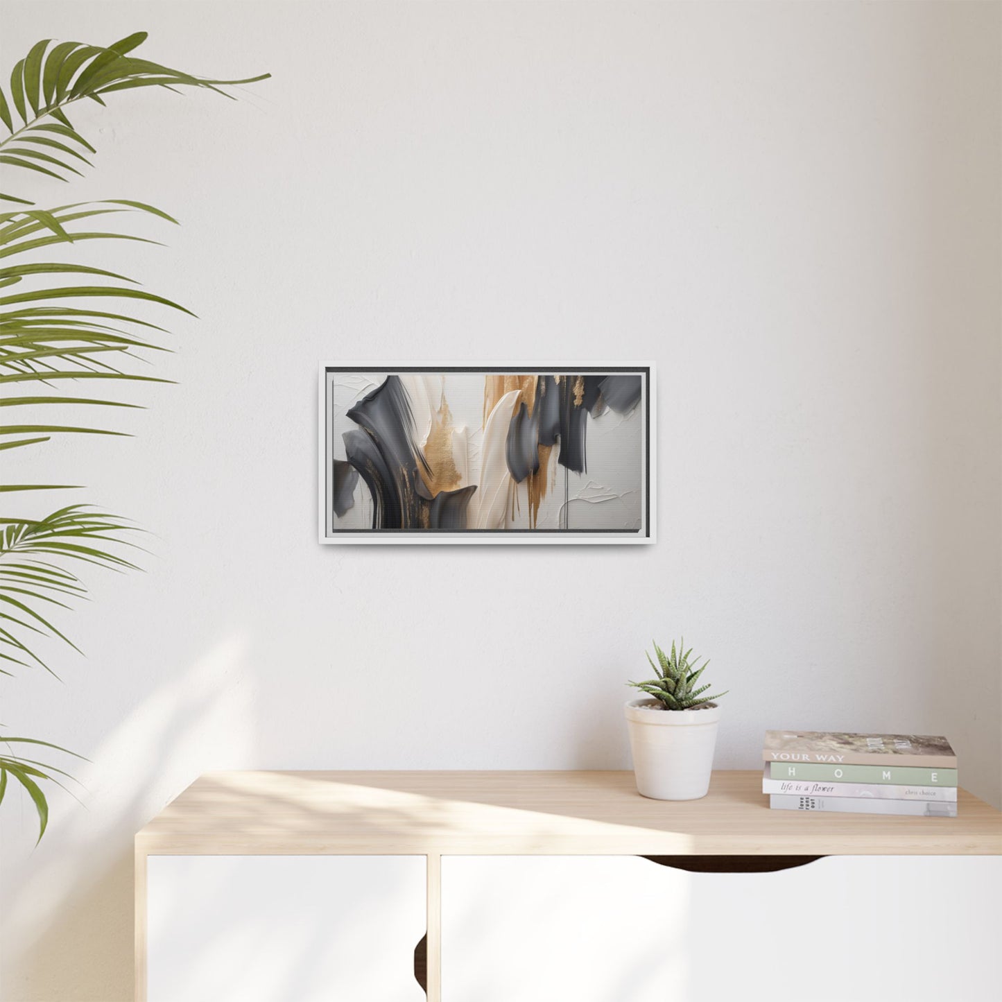 Abstract Multi-Color Framed Canvas Art - Modern Home Decor