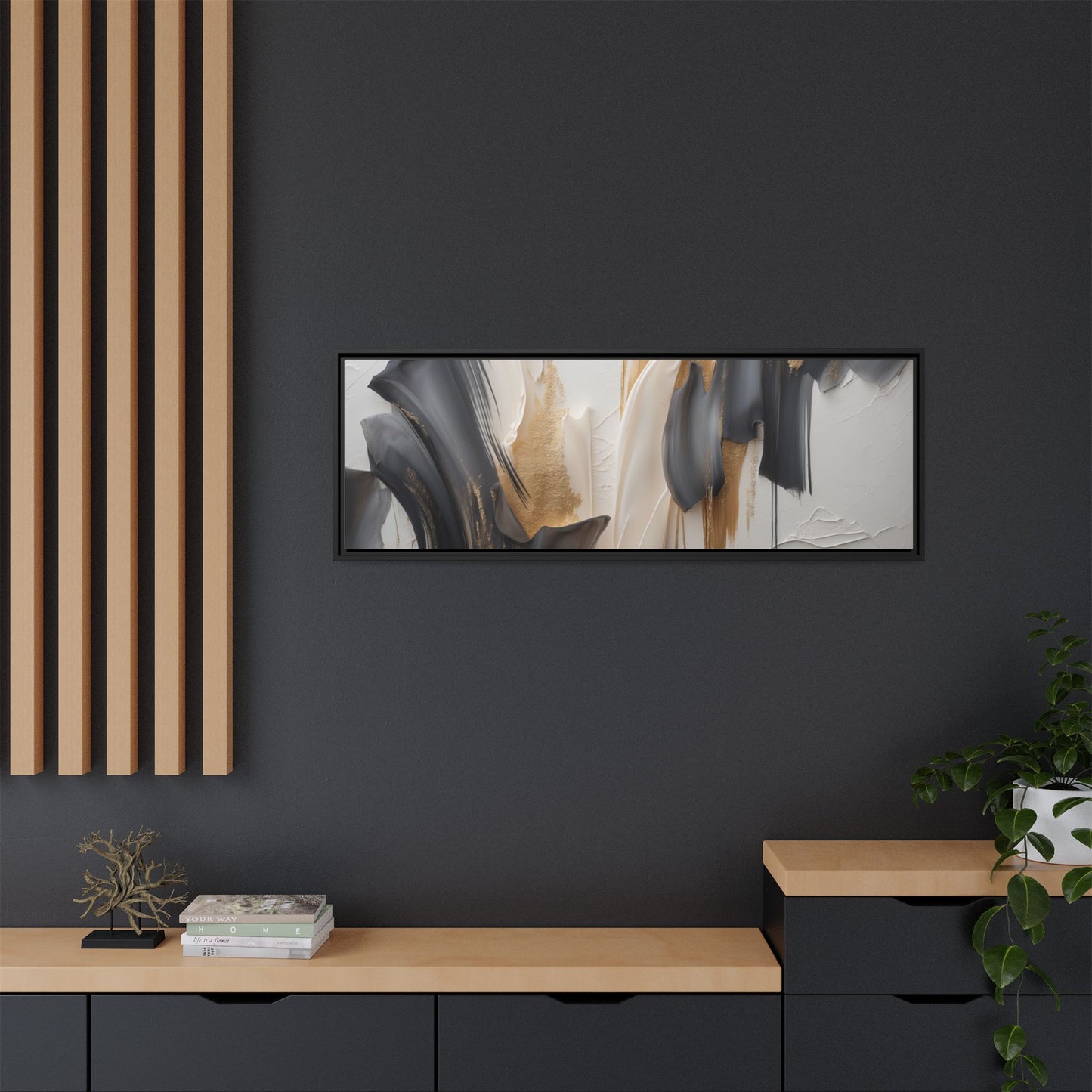 Abstract Multi-Color Framed Canvas Art - Modern Home Decor