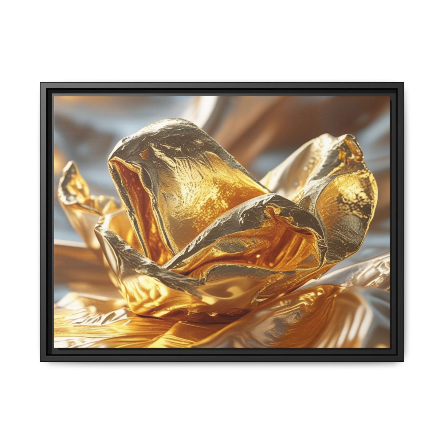 Gold Foil Rose Canvas Art - Elegant Home Decor