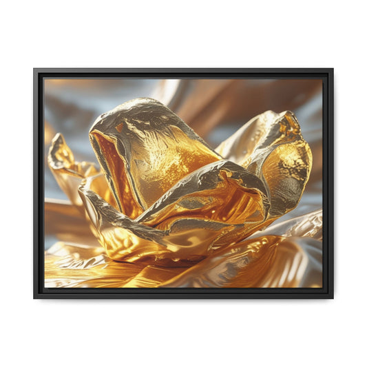 Gold Foil Rose Canvas Art - Elegant Home Decor