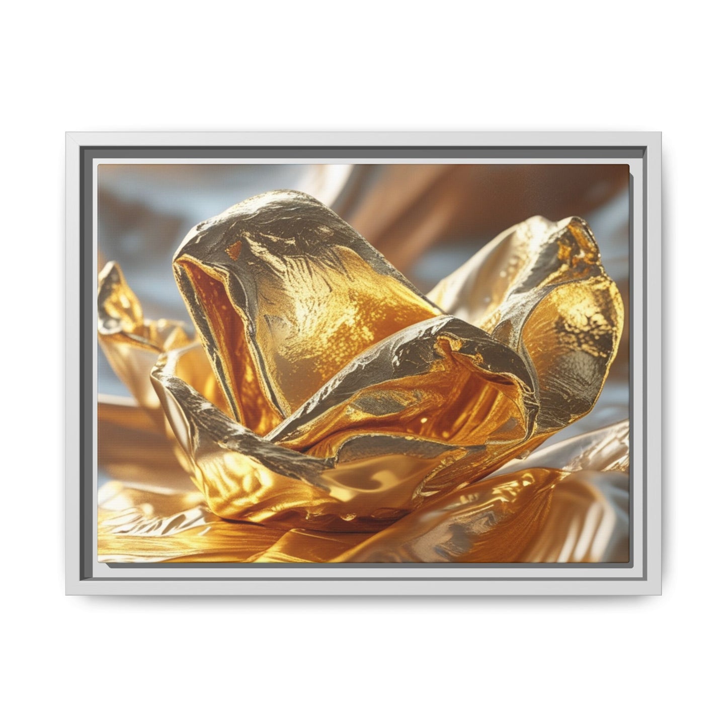 Gold Foil Rose Canvas Art - Elegant Home Decor