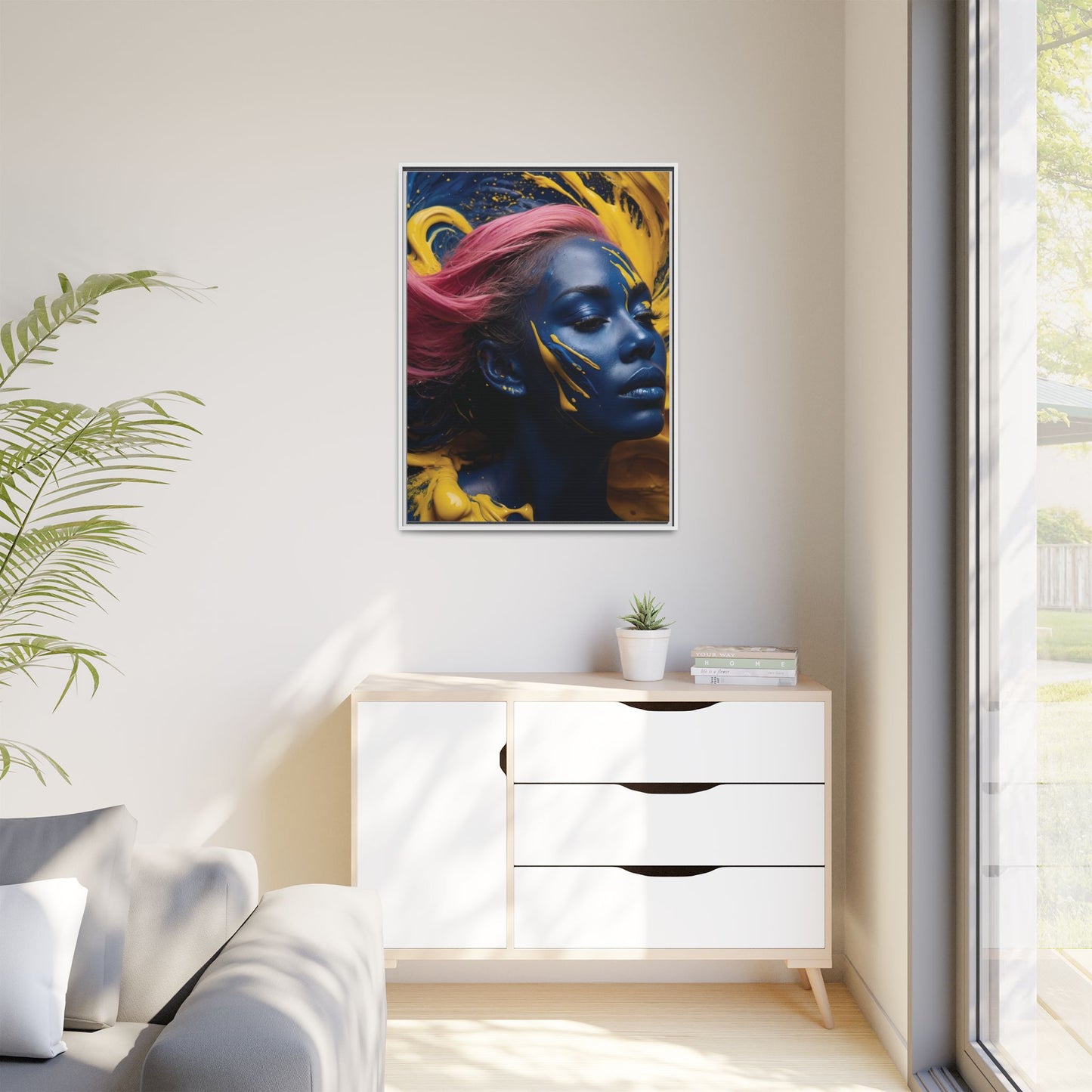 Vibrant Abstract Art Print - Multicolor Framed Canvas Wall Decor