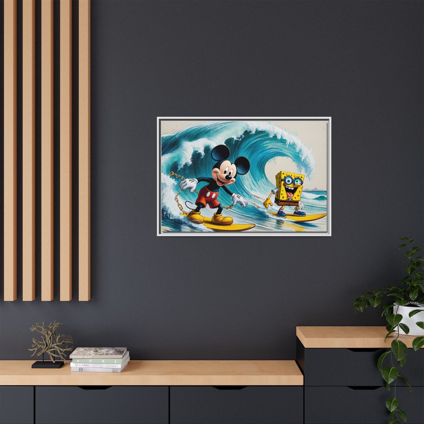 Vibrant Framed Art Print - Bold Floral Fantasy