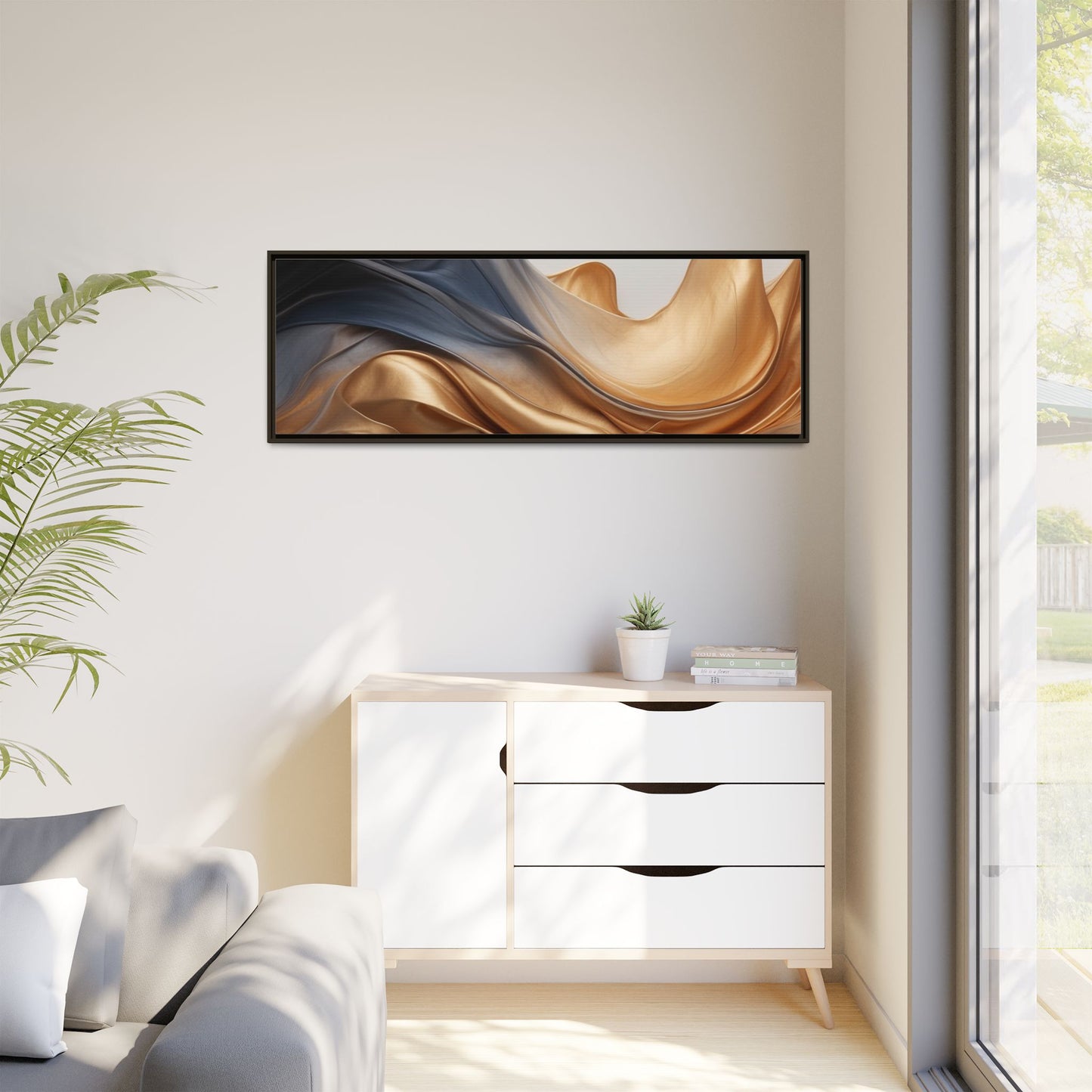 Abstract Matte Canvas Art Print - Framed Multi-color Wall Decor