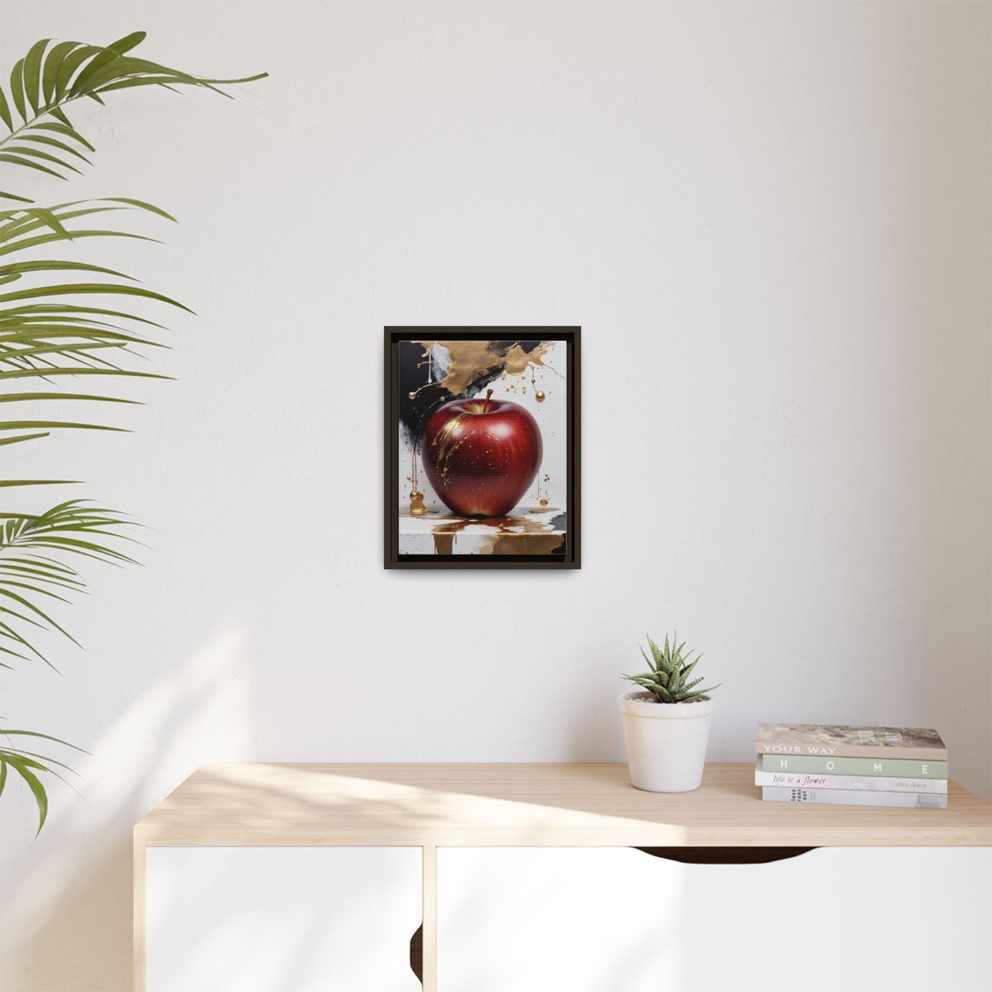 Elegant Apple Art Print - Multi-color Framed Canvas