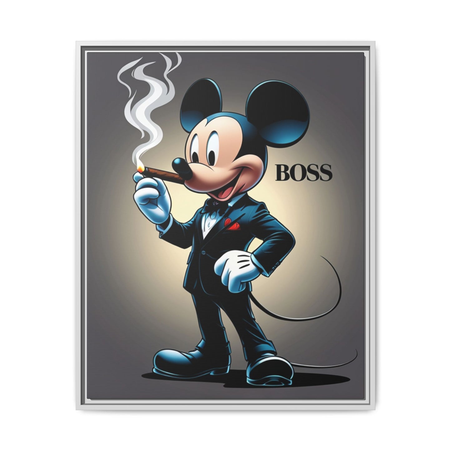 Vintage Boss Mouse Framed Canvas Art