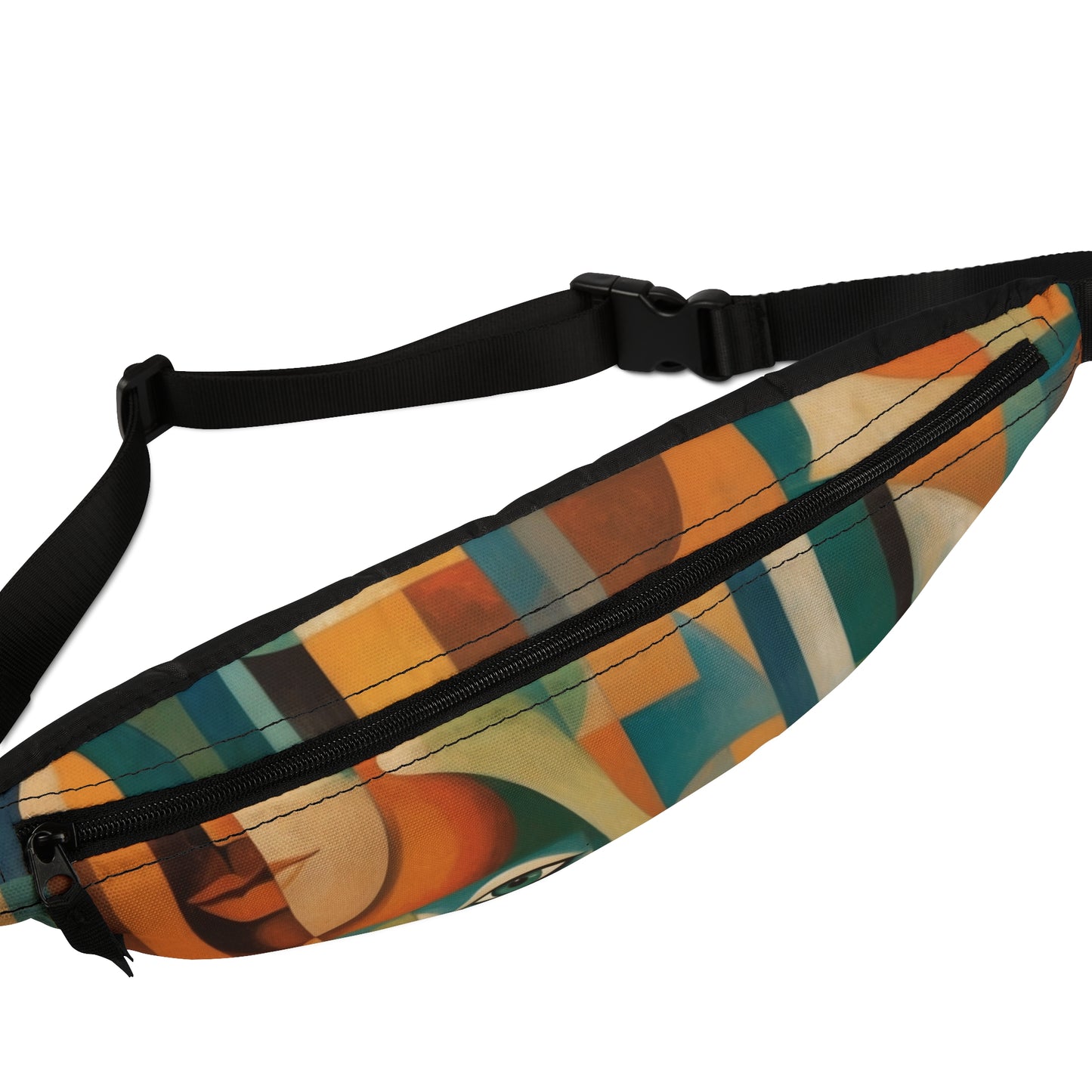 Artistic Geometric Fanny Pack - Stylish Hands-Free Bag for Festivals & Everyday Use