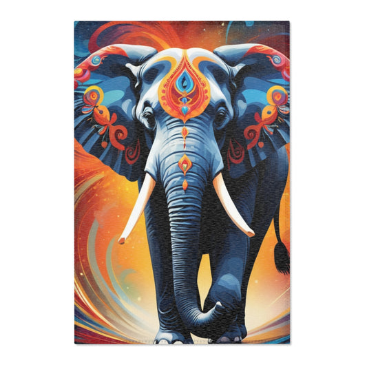 Bohemian Elephant Area Rug - Vibrant Elephant Design for Home Decor
