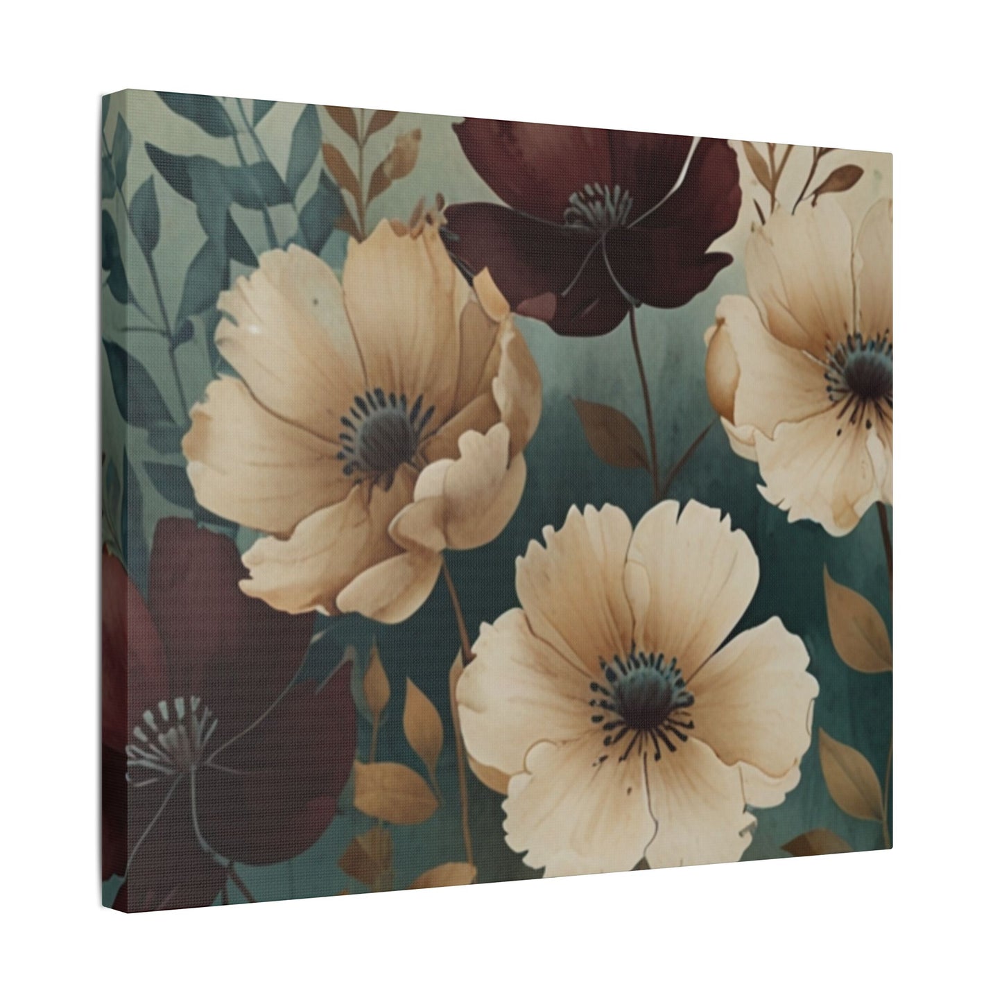 Floral Satin Canvas Art | Nature-Inspired Wall Décor