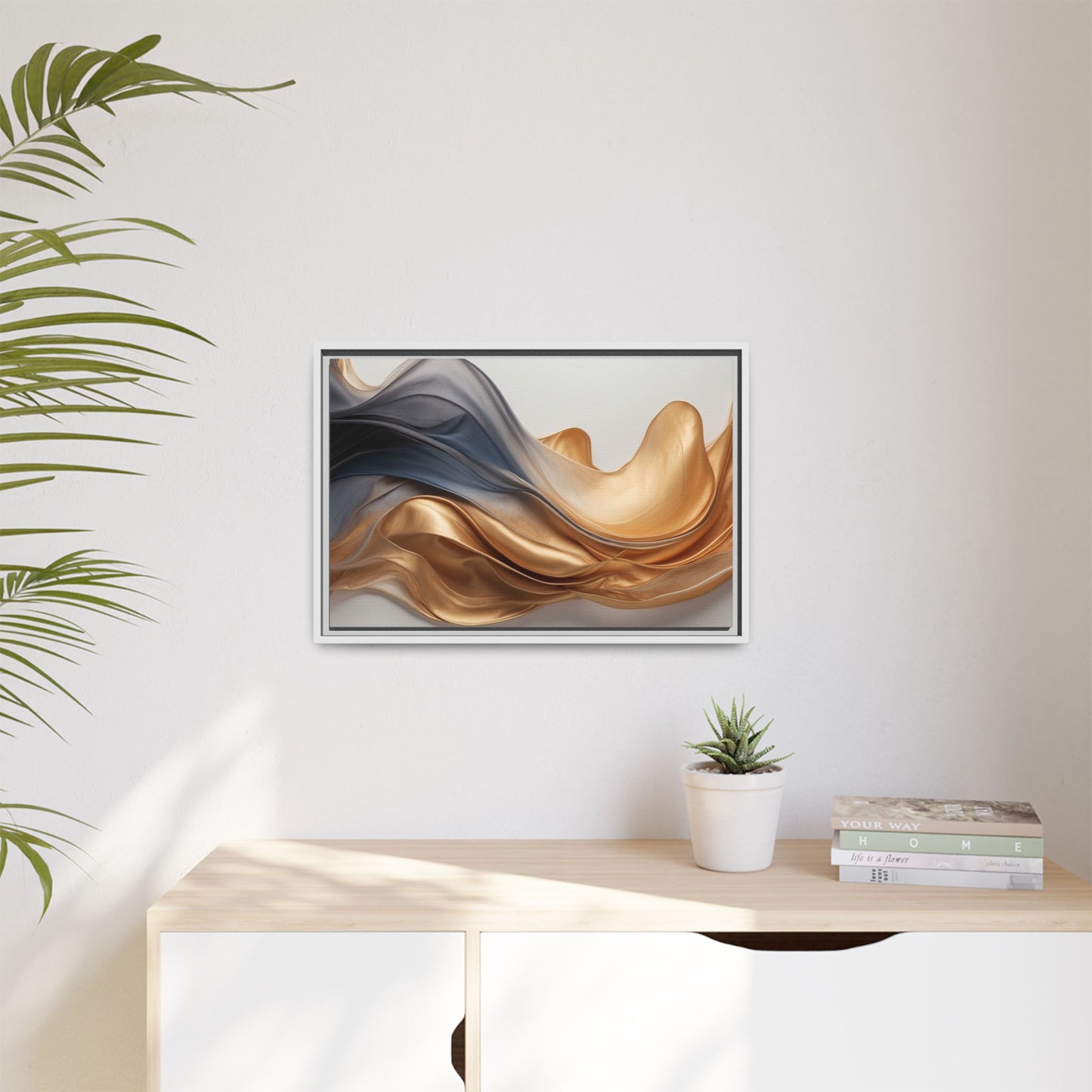 Abstract Matte Canvas Art Print - Framed Multi-color Wall Decor