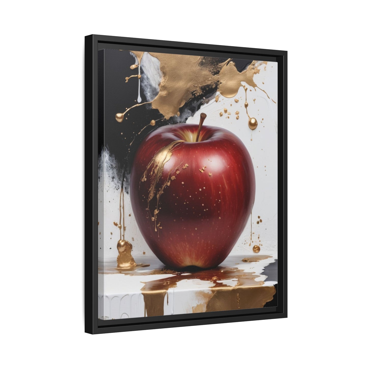 Elegant Apple Art Print - Multi-color Framed Canvas