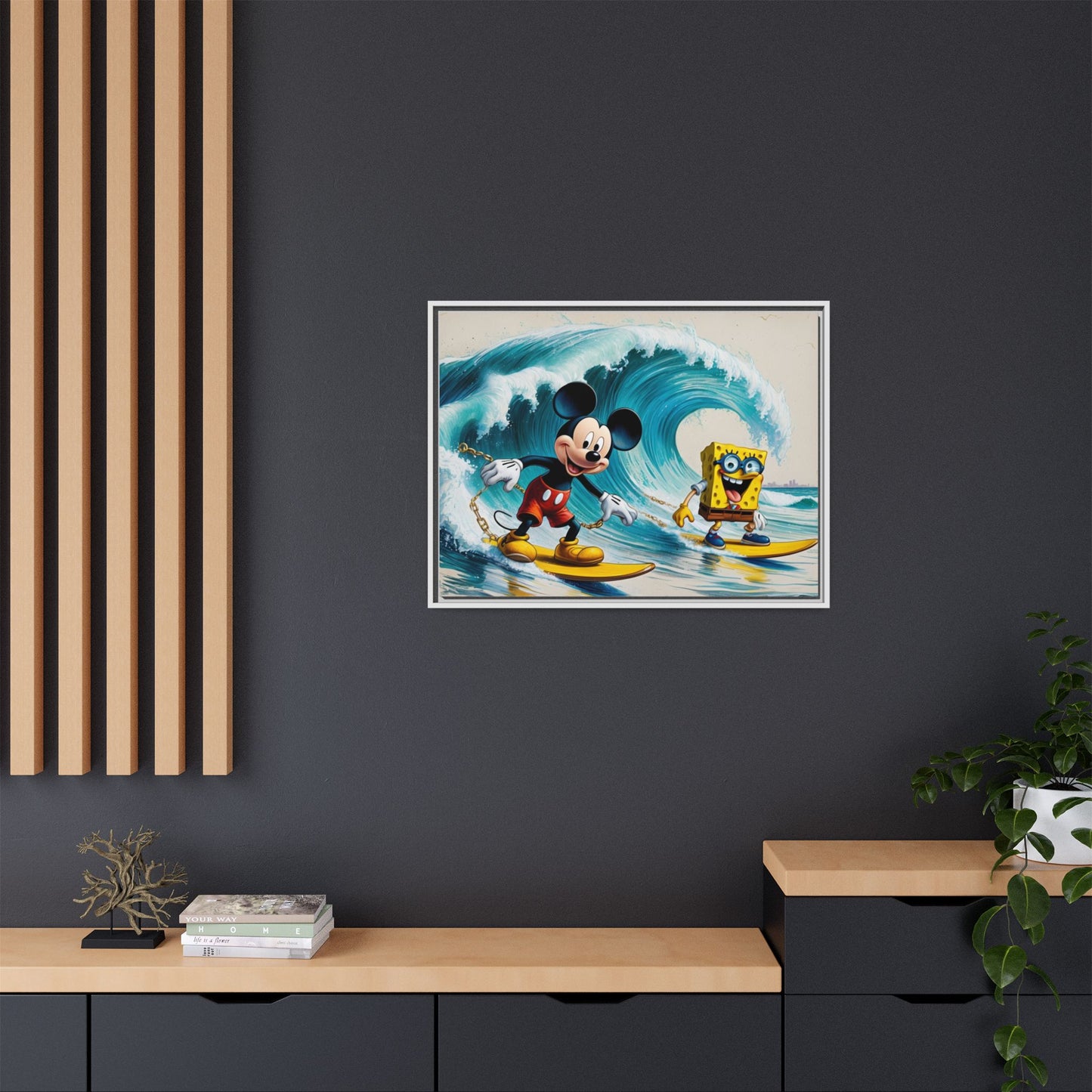 Vibrant Framed Art Print - Bold Floral Fantasy