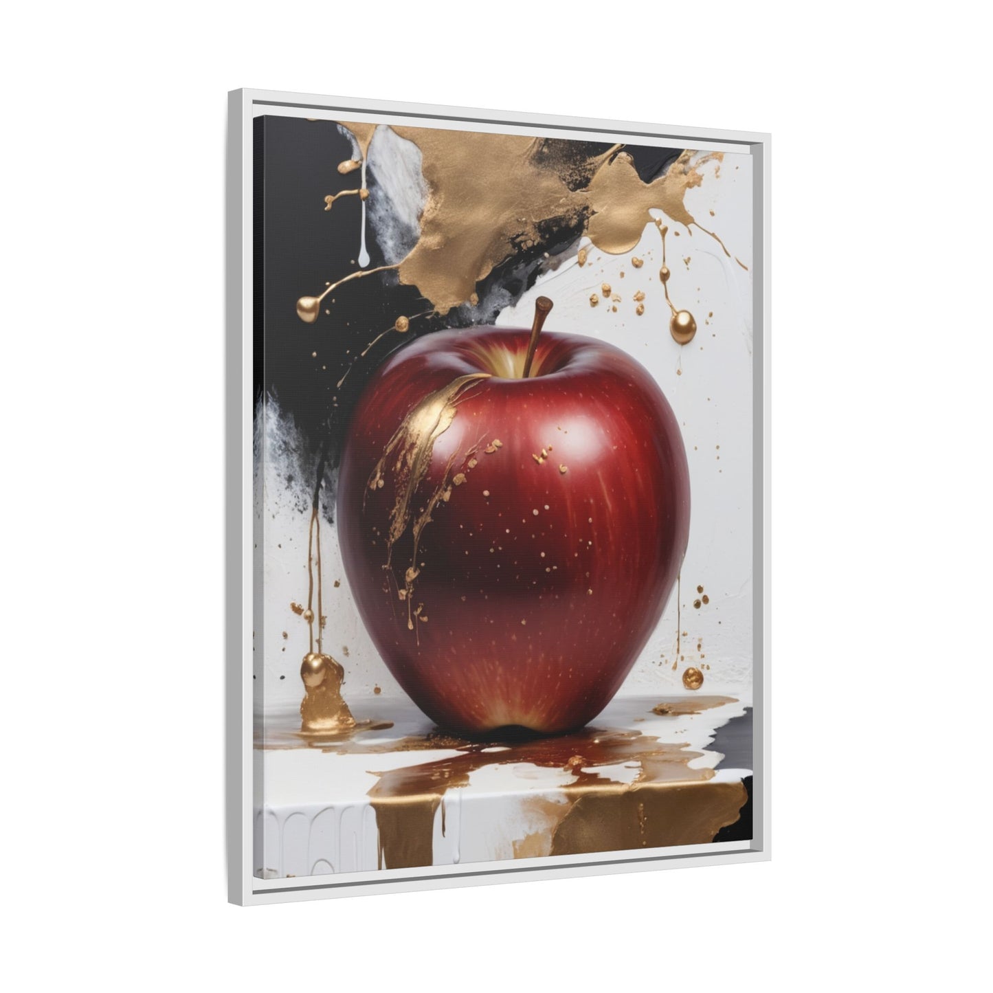 Elegant Apple Art Print - Multi-color Framed Canvas