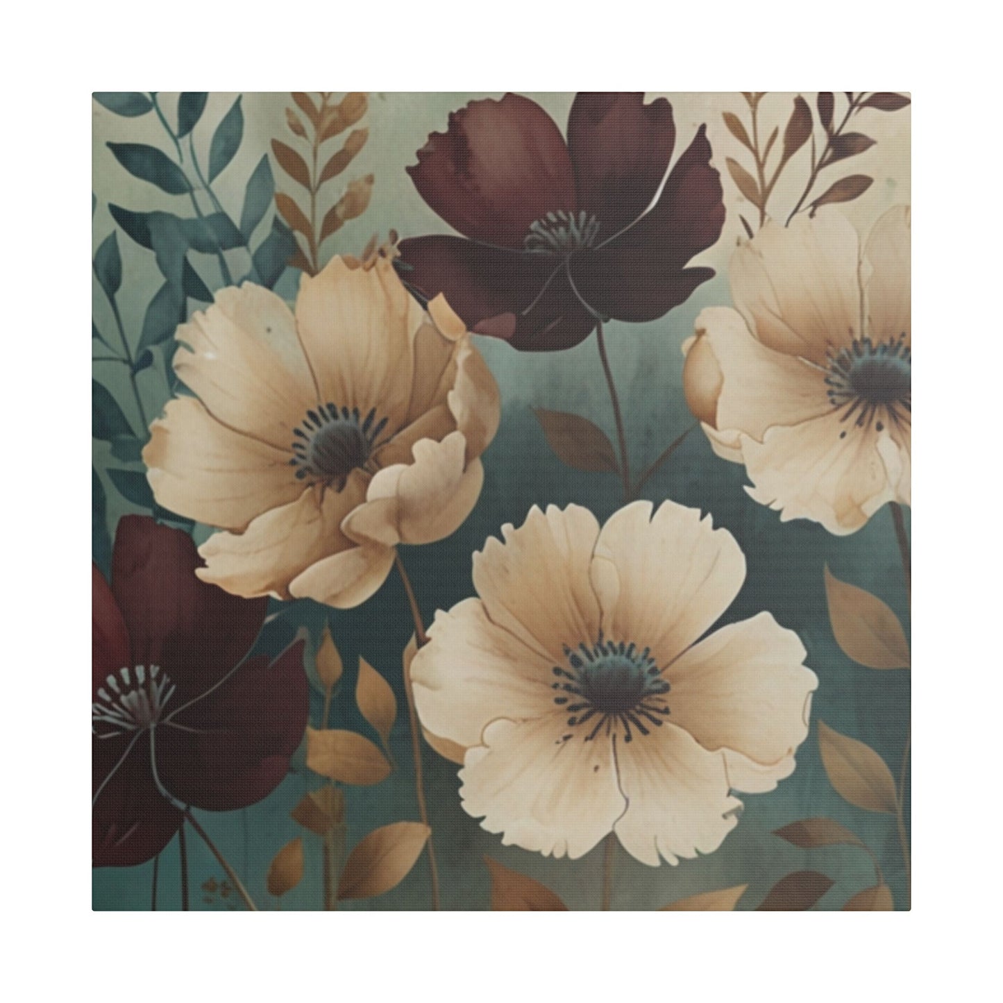 Floral Satin Canvas Art | Nature-Inspired Wall Décor