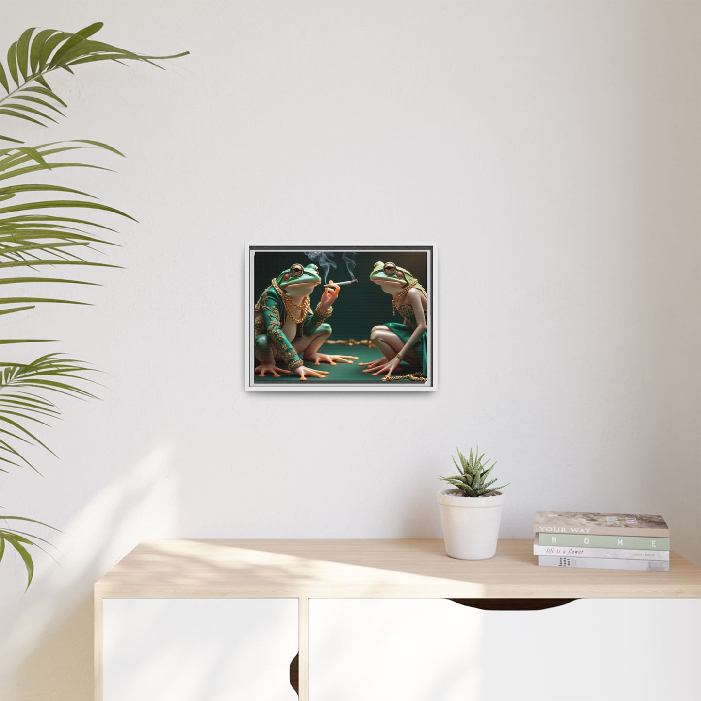 Whimsical Frog Art Print - Framed Canvas for Unique Home Decor