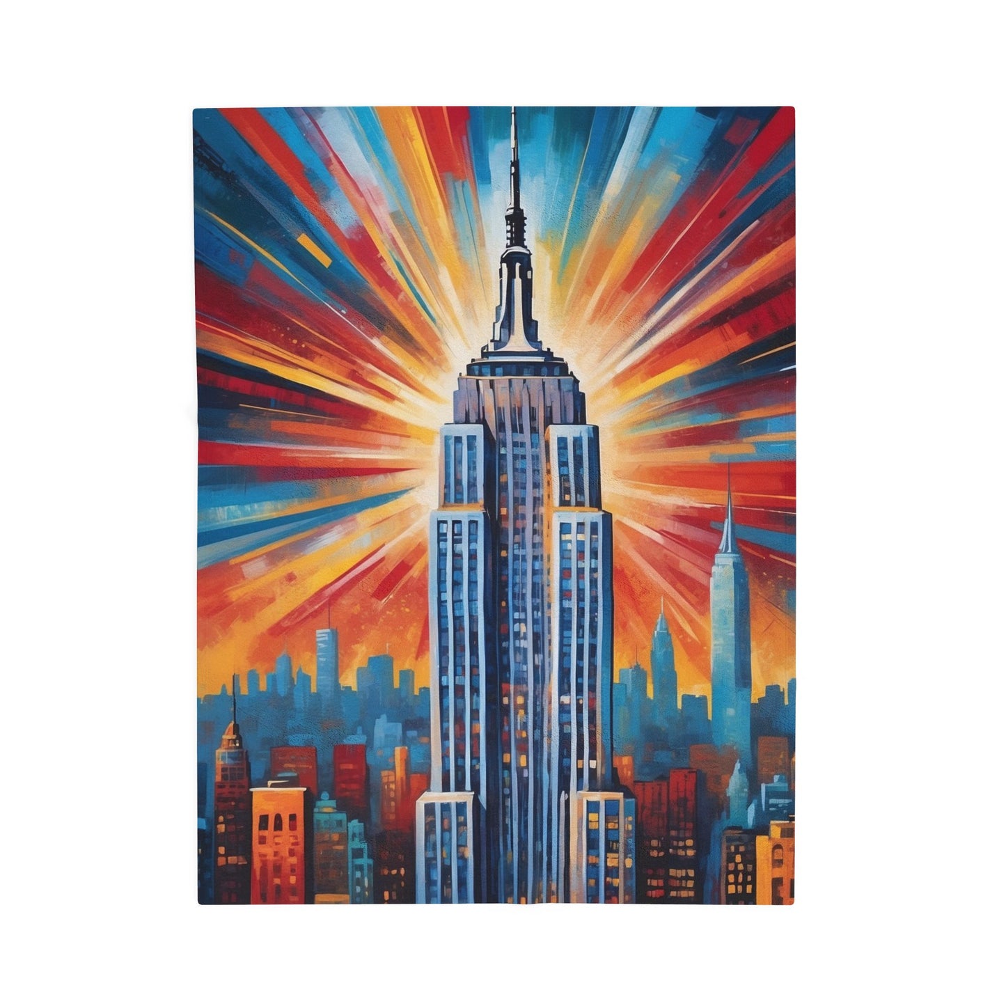 Cityscape Velveteen Plush Blanket | Cozy Skyline Design for Comfort & Style