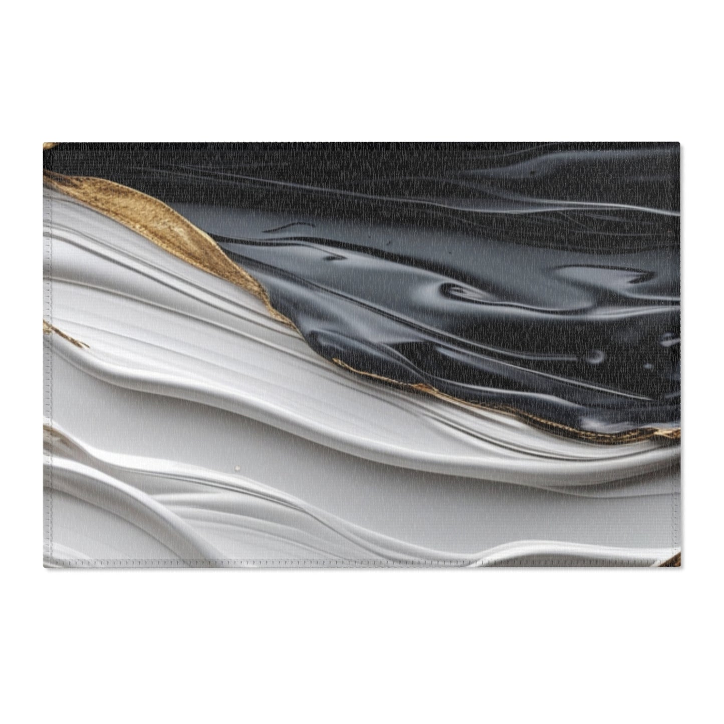 Elegant Marble Area Rug with Metallic Accents - Modern Home Decor