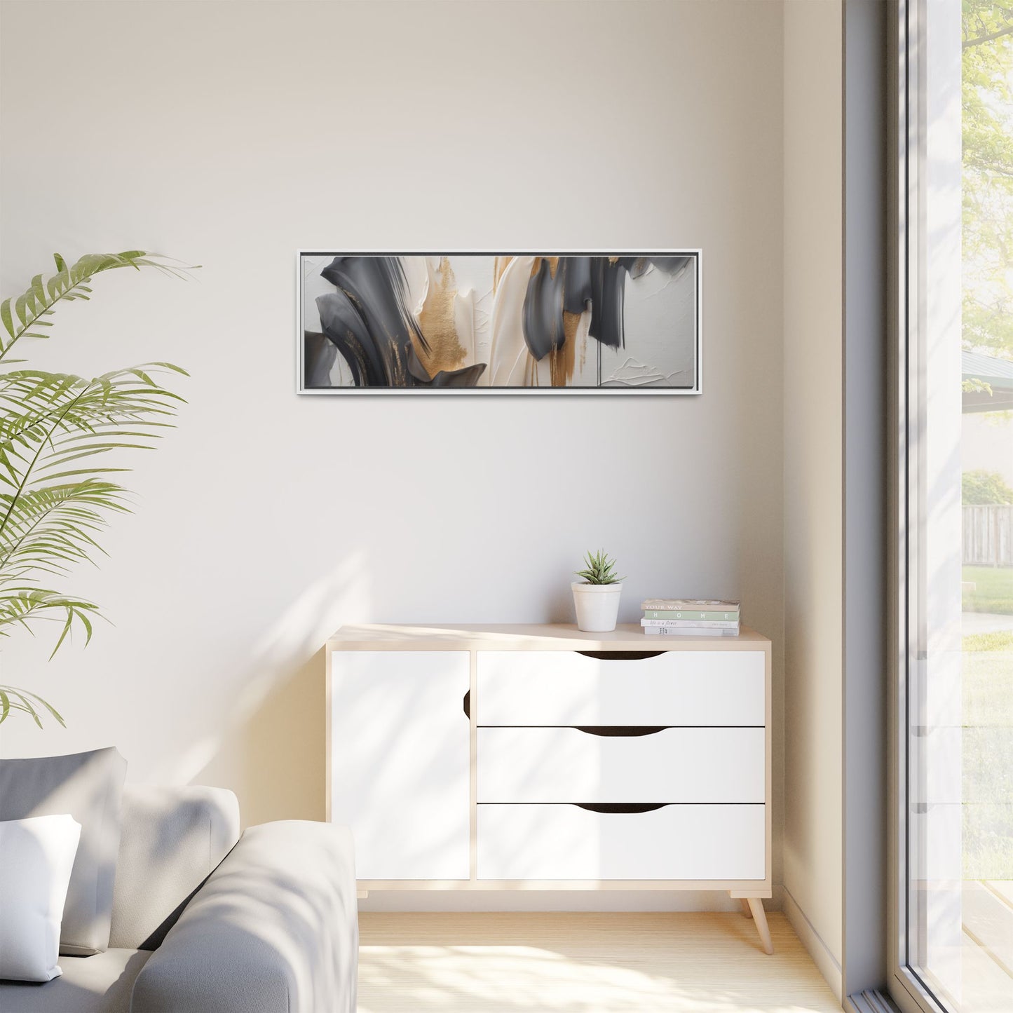 Abstract Multi-Color Framed Canvas Art - Modern Home Decor
