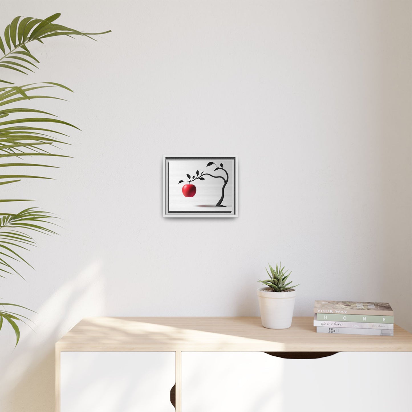 Modern Framed Canvas Art - Red Apple Tree Decor for Home & Office