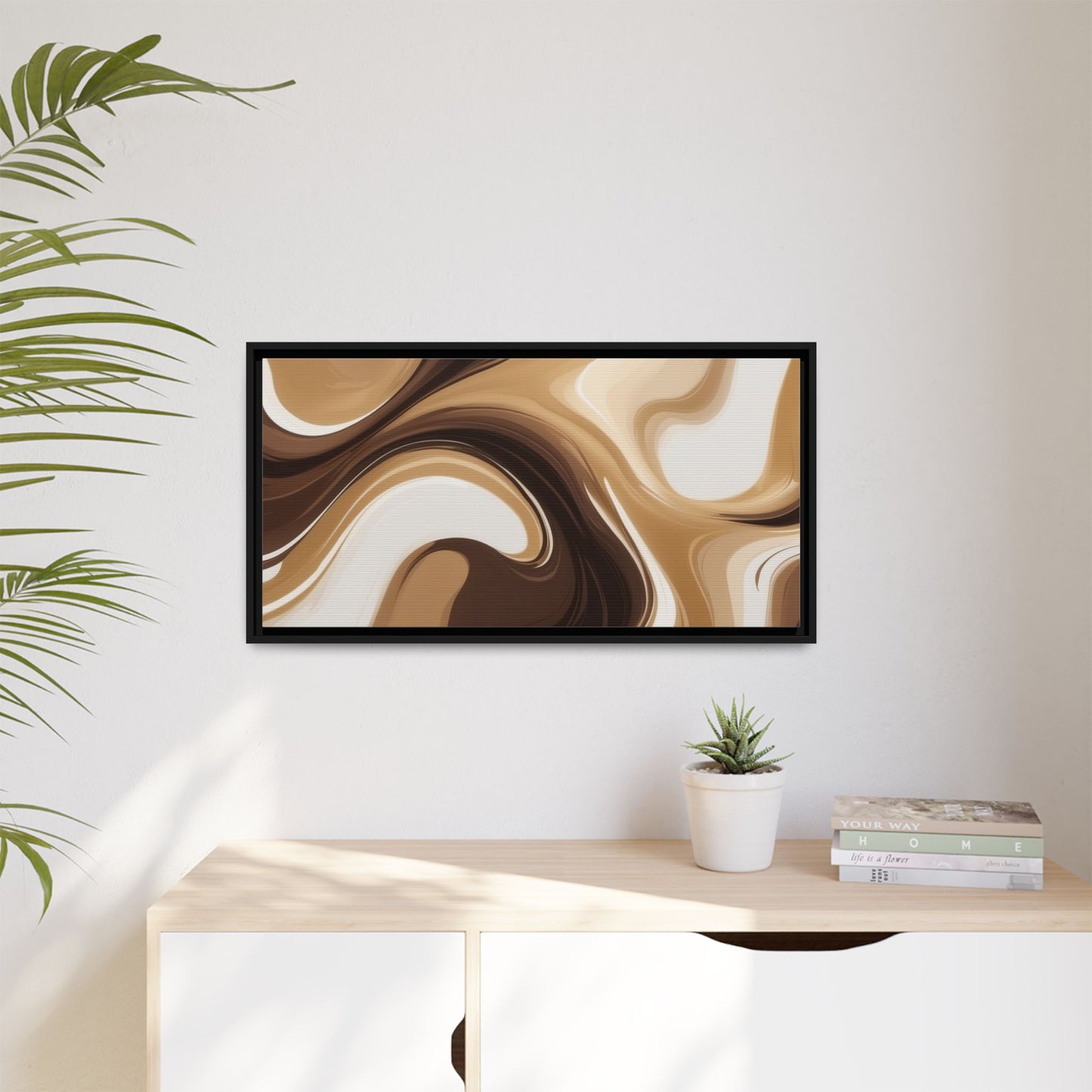 Abstract Wave Framed Canvas Art - Multi-Color Home Decor