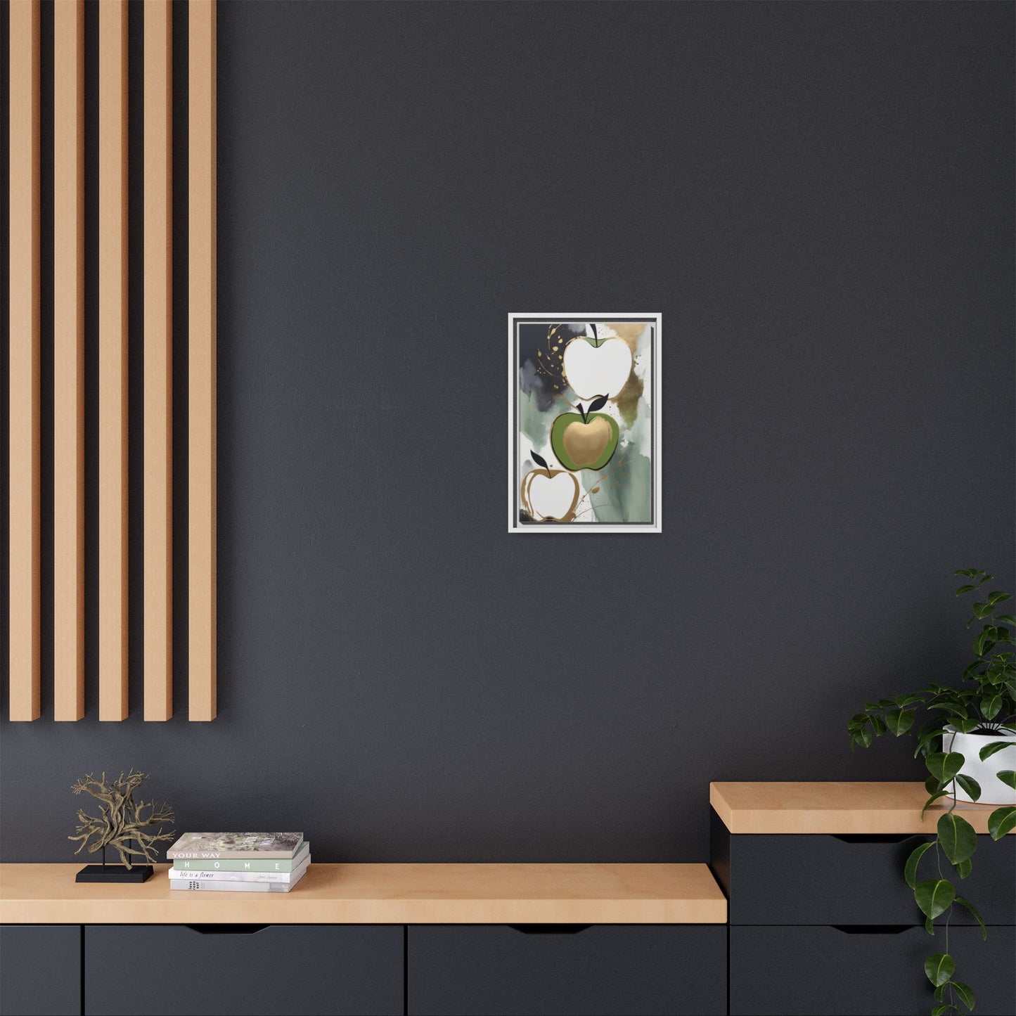 Modern Abstract Apple Canvas Art Print - Colorful Framed Wall Decor
