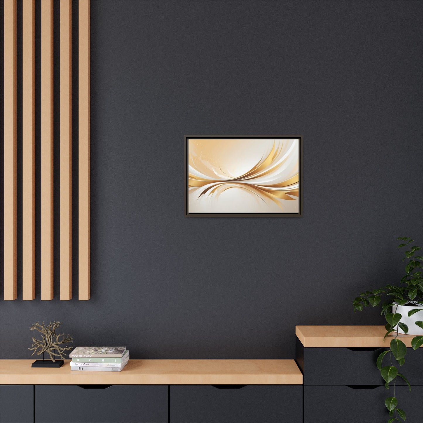 Modern Abstract Wall Art - Framed Matte Canvas Decor