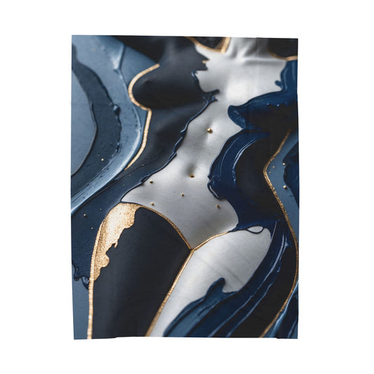 Velveteen Plush Blanket with Elegant Abstract Design - Cozy Home Decor