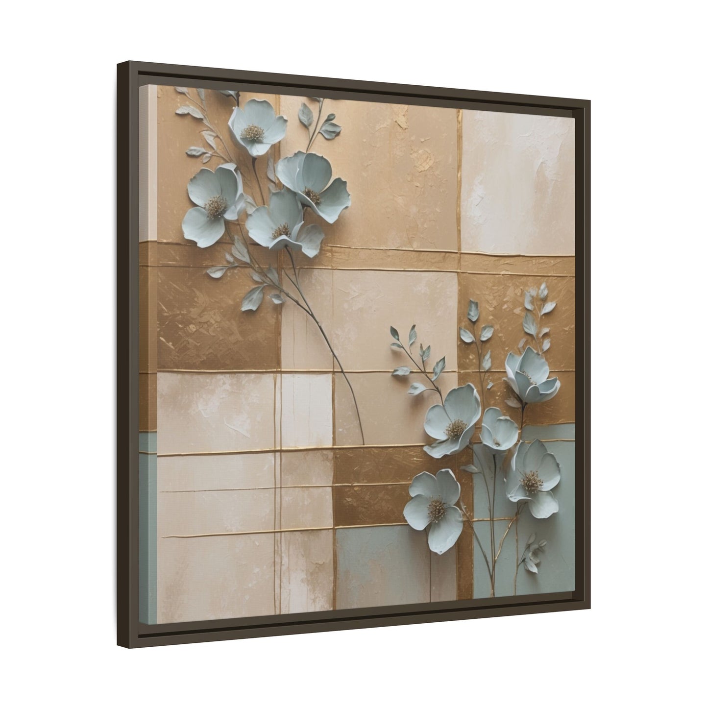 Elegant Floral Wall Art - Framed Matte Canvas Decor