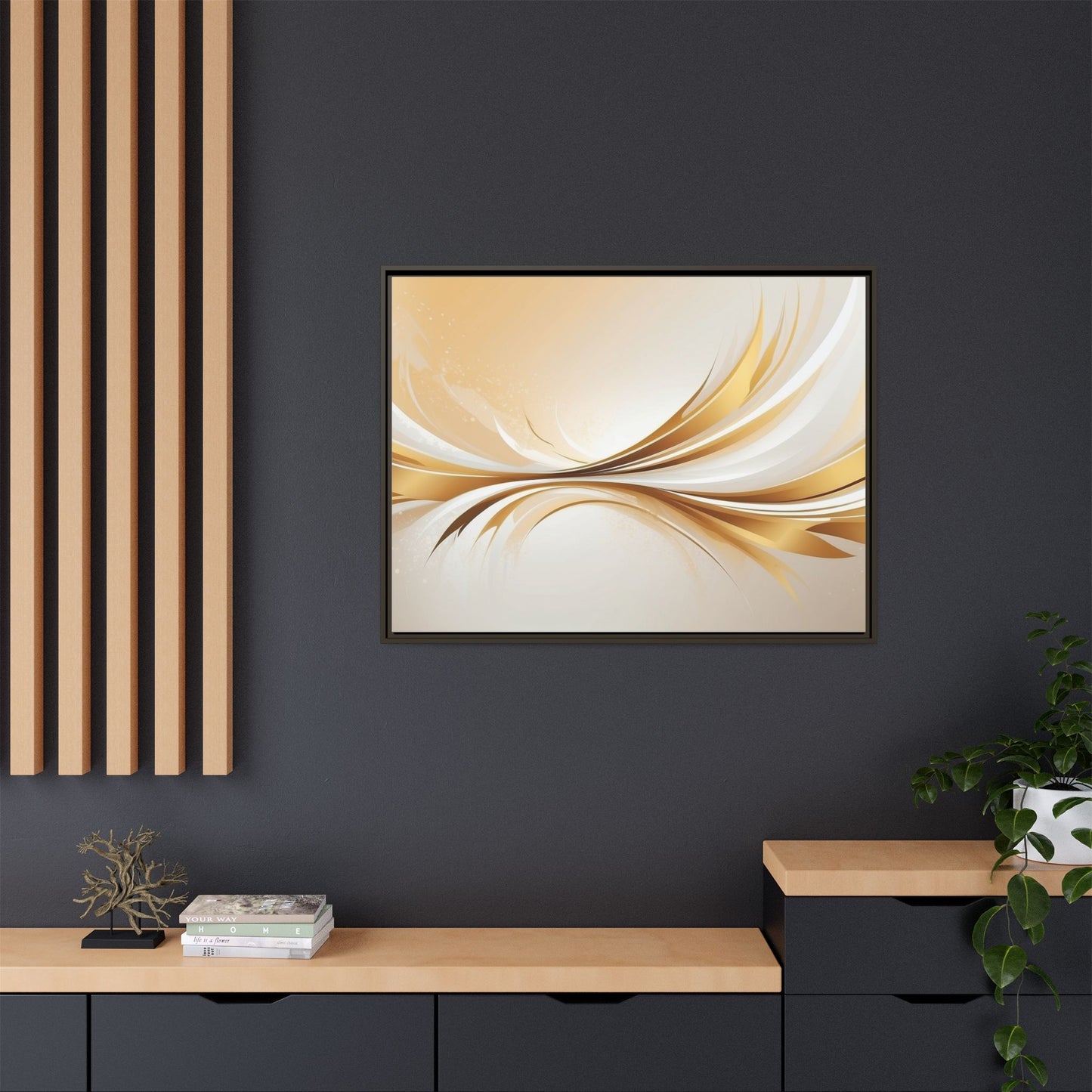 Modern Abstract Wall Art - Framed Matte Canvas Decor