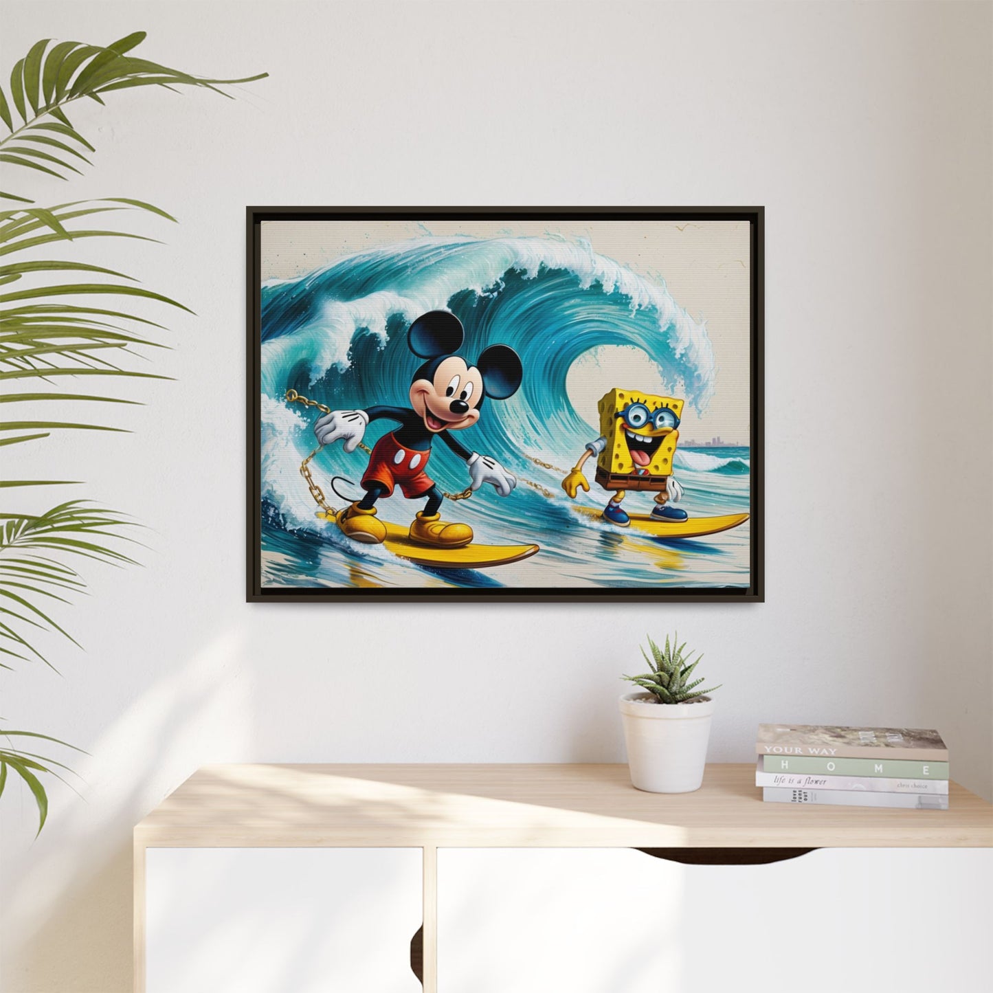 Vibrant Framed Art Print - Bold Floral Fantasy